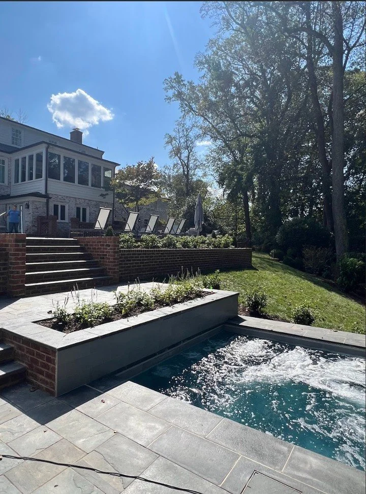 Phase two is underway with furniture and plantings being installed! This stage introduces a new pool, patio, and sunken spa. Designed as its own retreat, the spa is perfectly positioned to overlook the park-like lower yard, complete with a pond and m