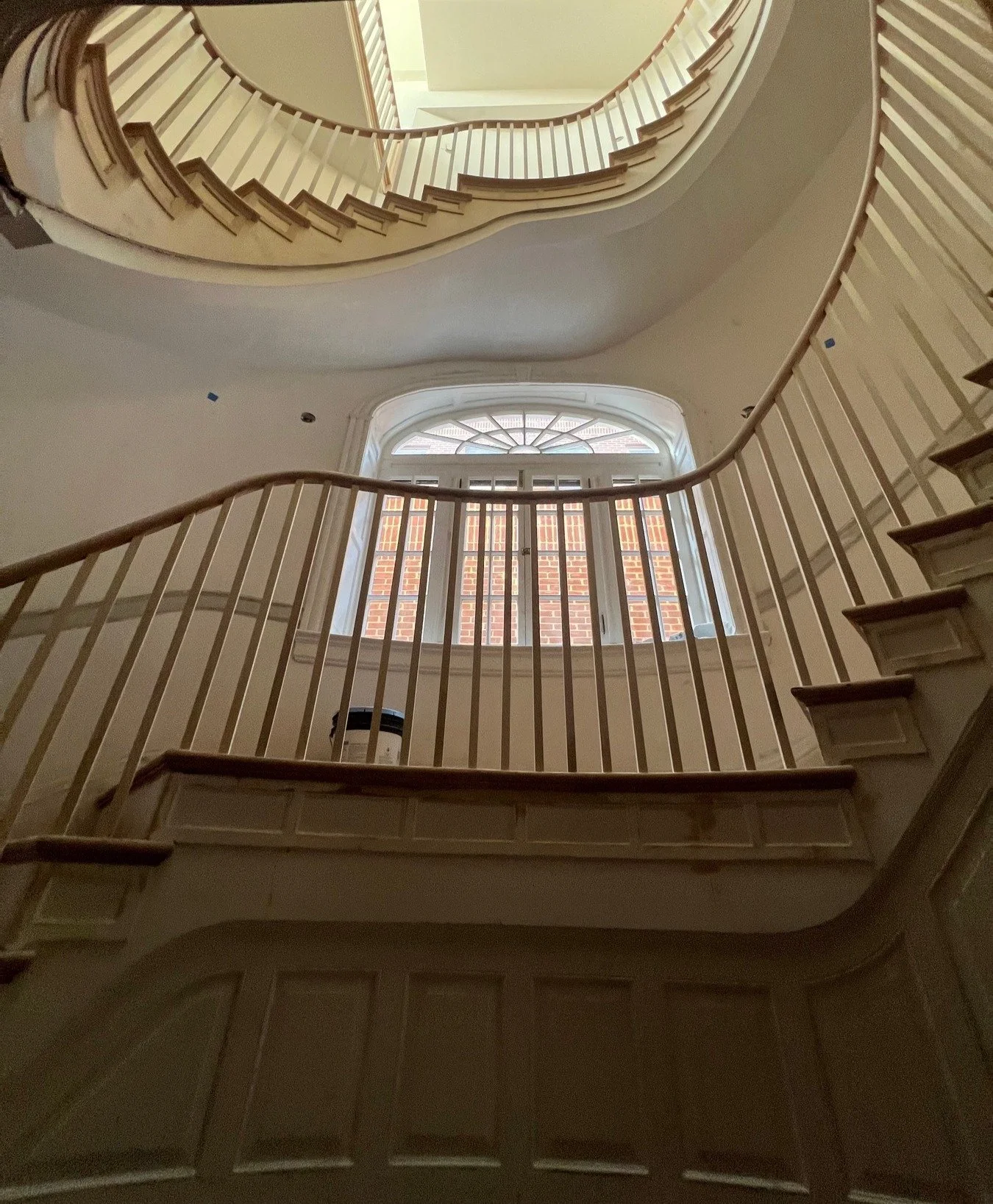 Interior renovation of a historic row home in Richmond. The existing two-story curved stair was extended to connect all three floors, creating a continuous three-story feature.
Stay tuned for completed photos!
Builder: @lancastercustombuilder
Cont