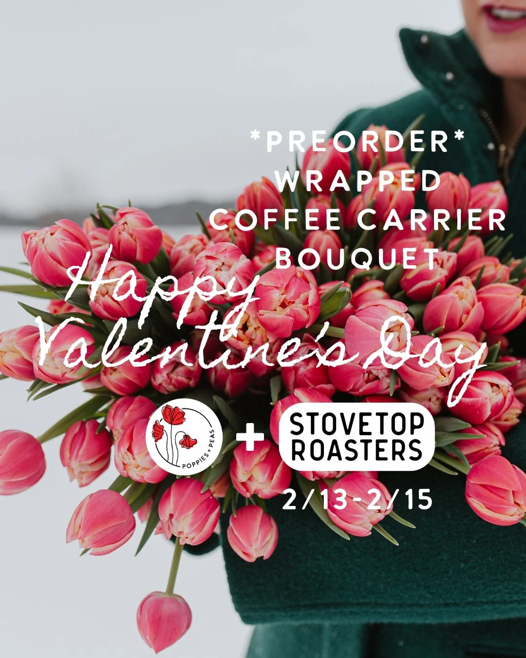 PREORDER - Valentine's Day 2026 Wrapped (Coffee Carrier) Bouquet