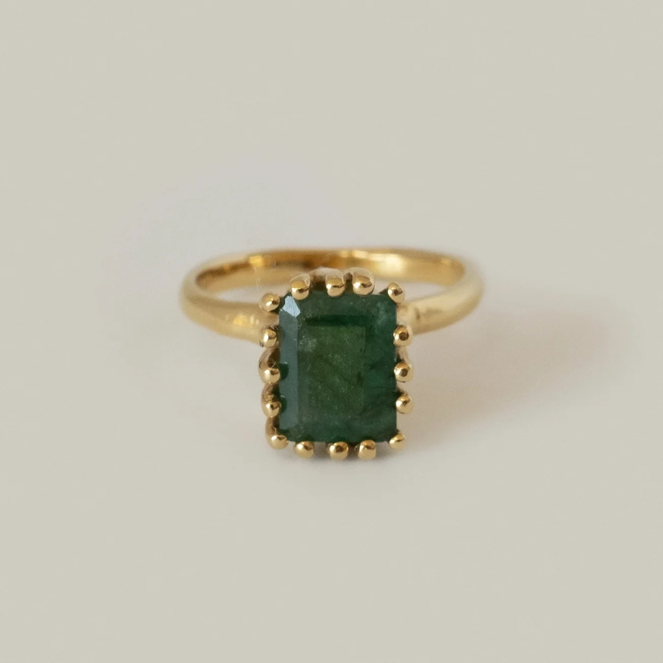 Merewif Raw Emerald Ring