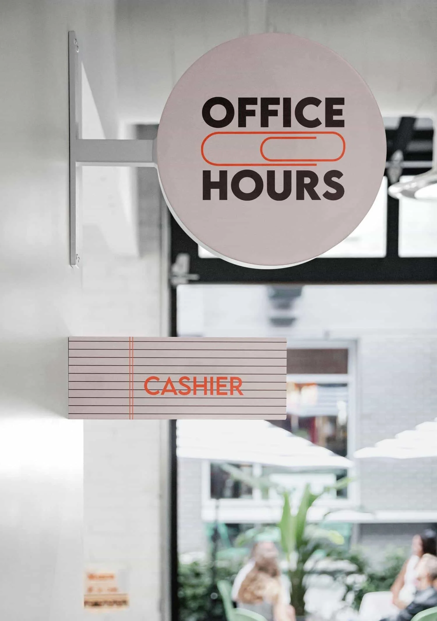 Office Hours signage with bold typography and minimal design elements | The Morris Project