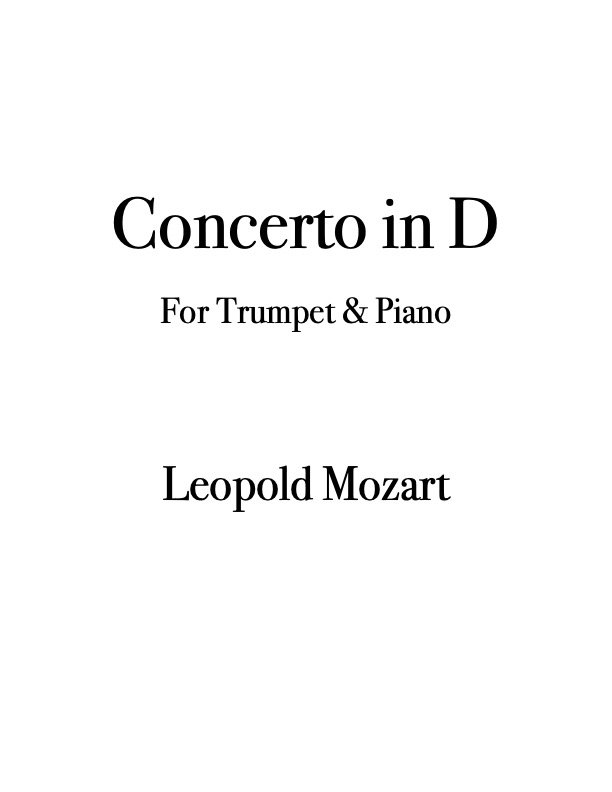 Concerto in D - Leopold Mozart