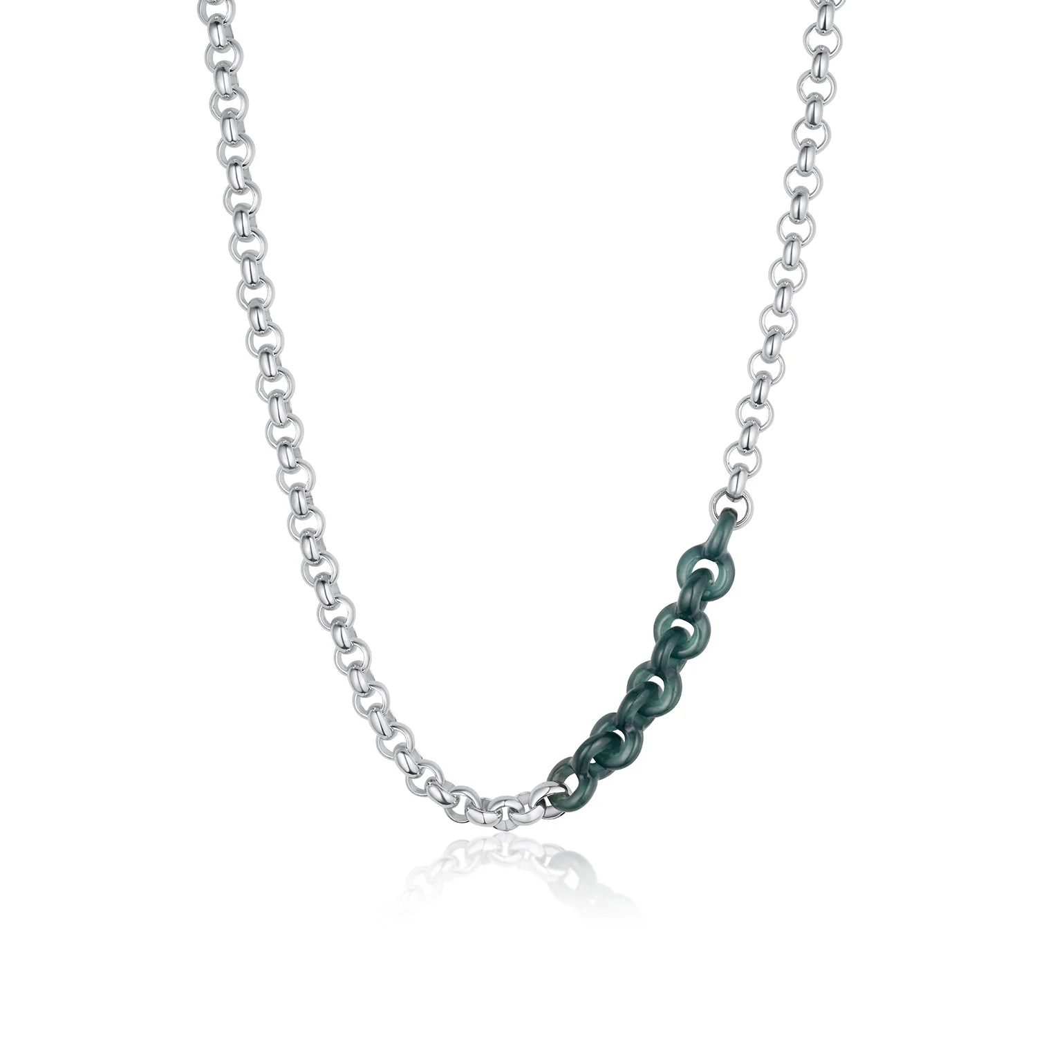 Jadeite Link Rolo Necklace