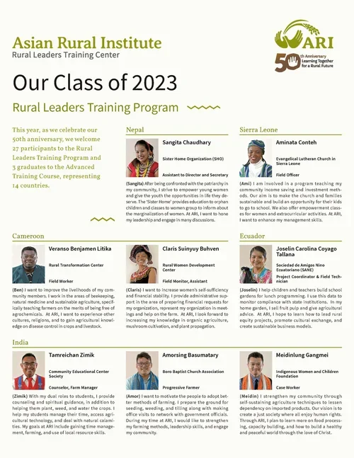 ARI 2023 Participants