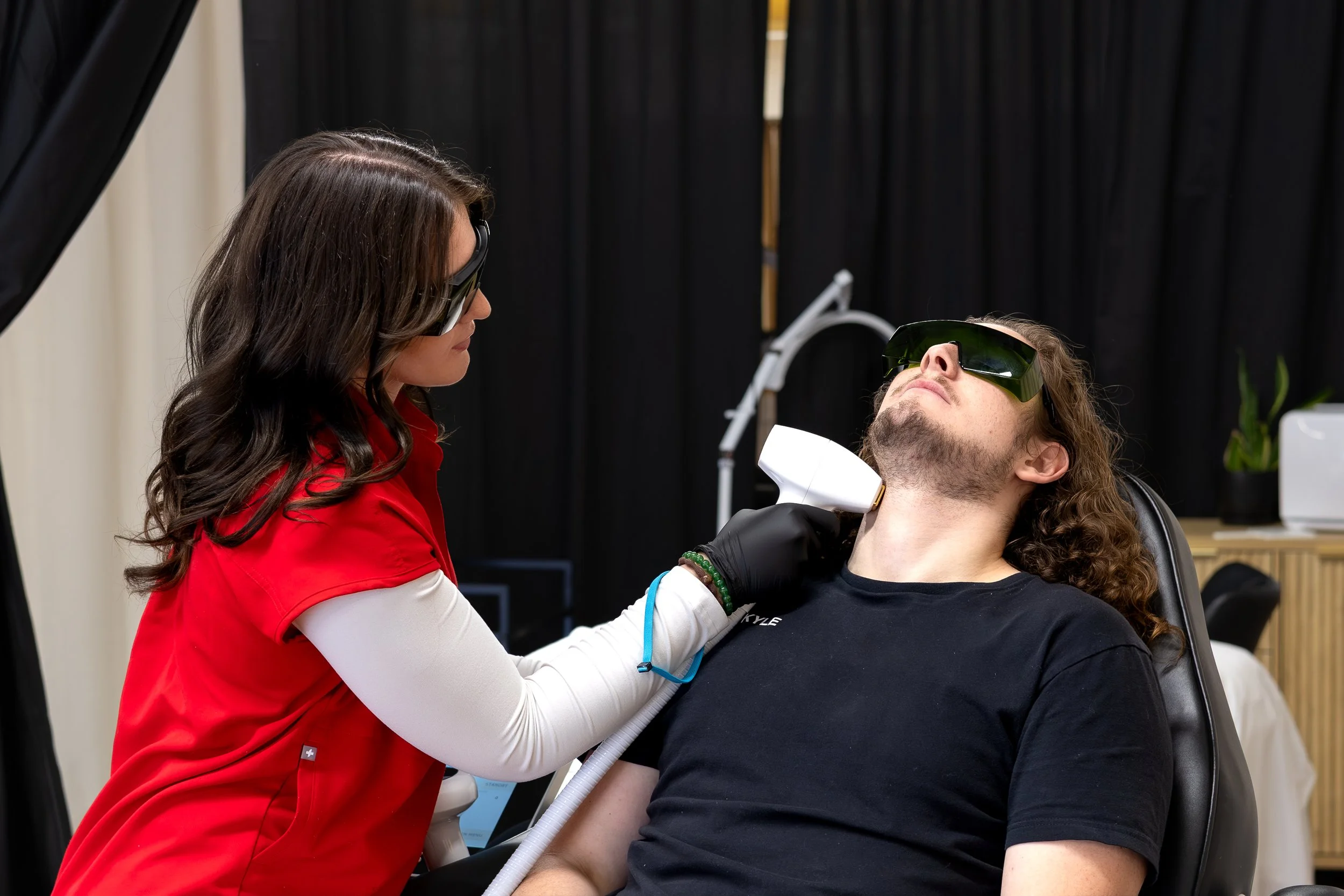 Laser hair removal men's neck