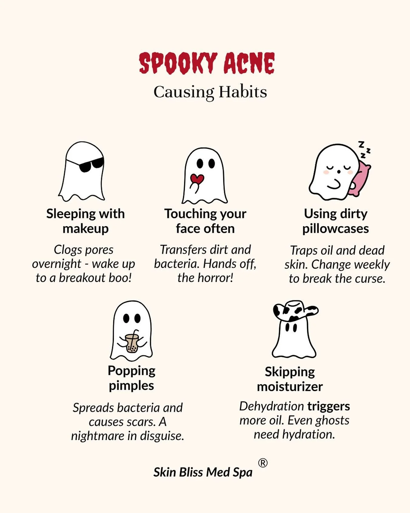 Acne habits that aren’t helping your skin sis 💁🏻‍♀️
#helenamt #helenamontana #skinhabits #badskinhabits #spookyseason