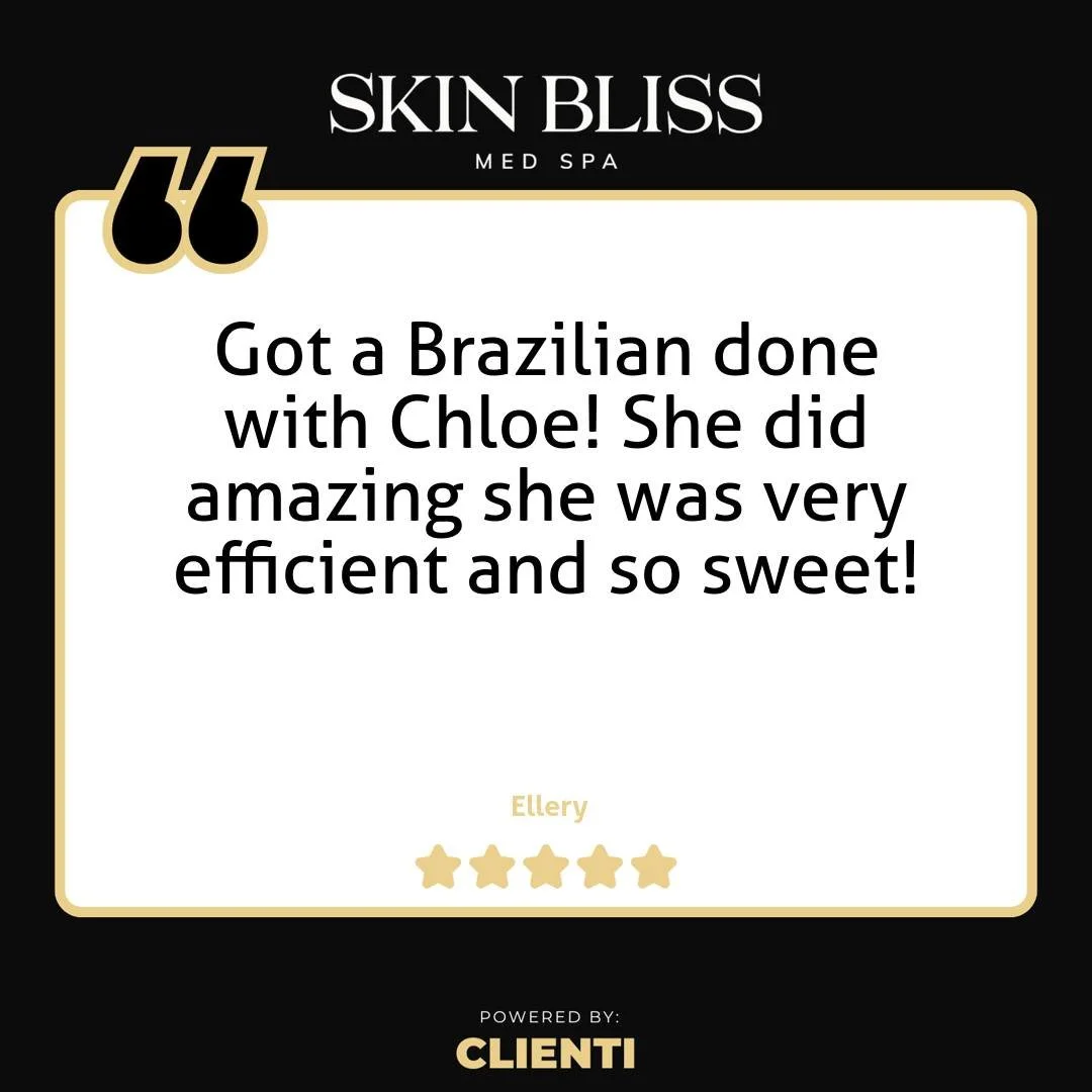 Thank you Ellery for the 5-Star Google Review: "Got a Brazilian done with Chloe! She did amazing she was very efficient and so sweet!"