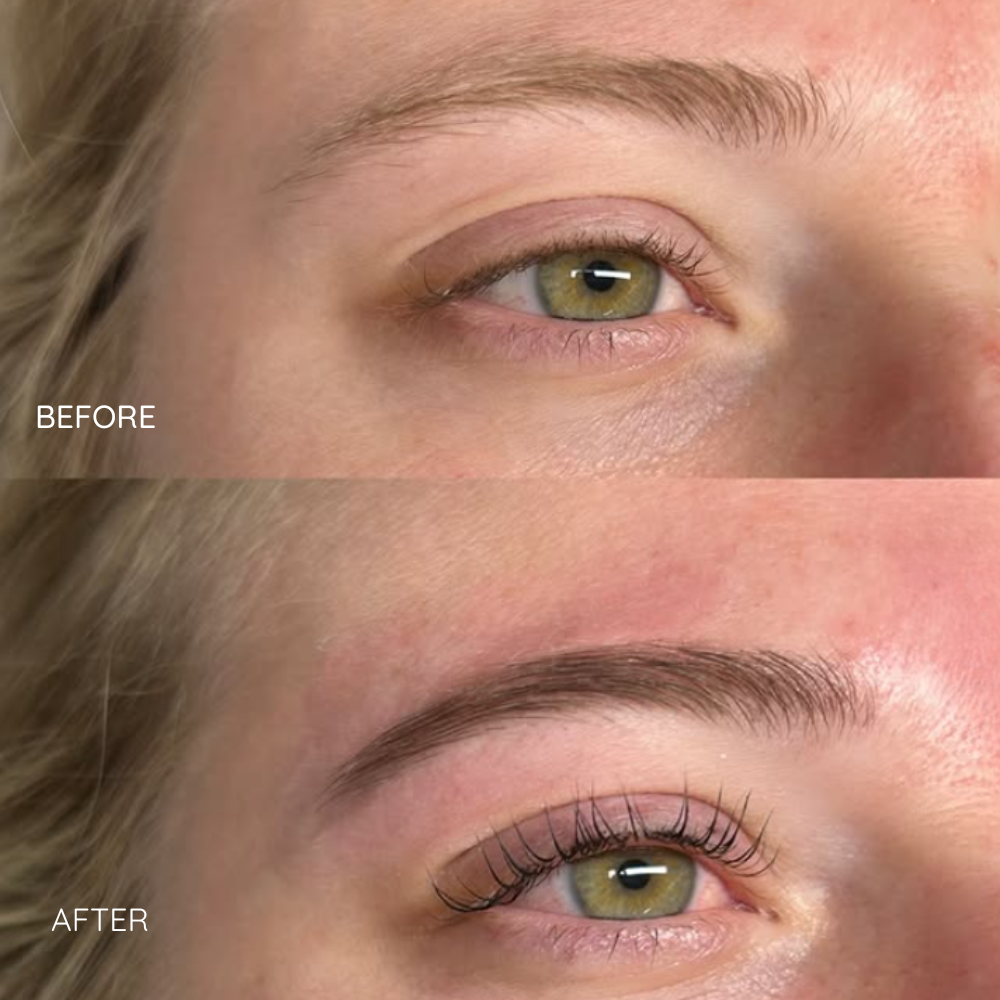 Before and After Lash and Brow Treatment