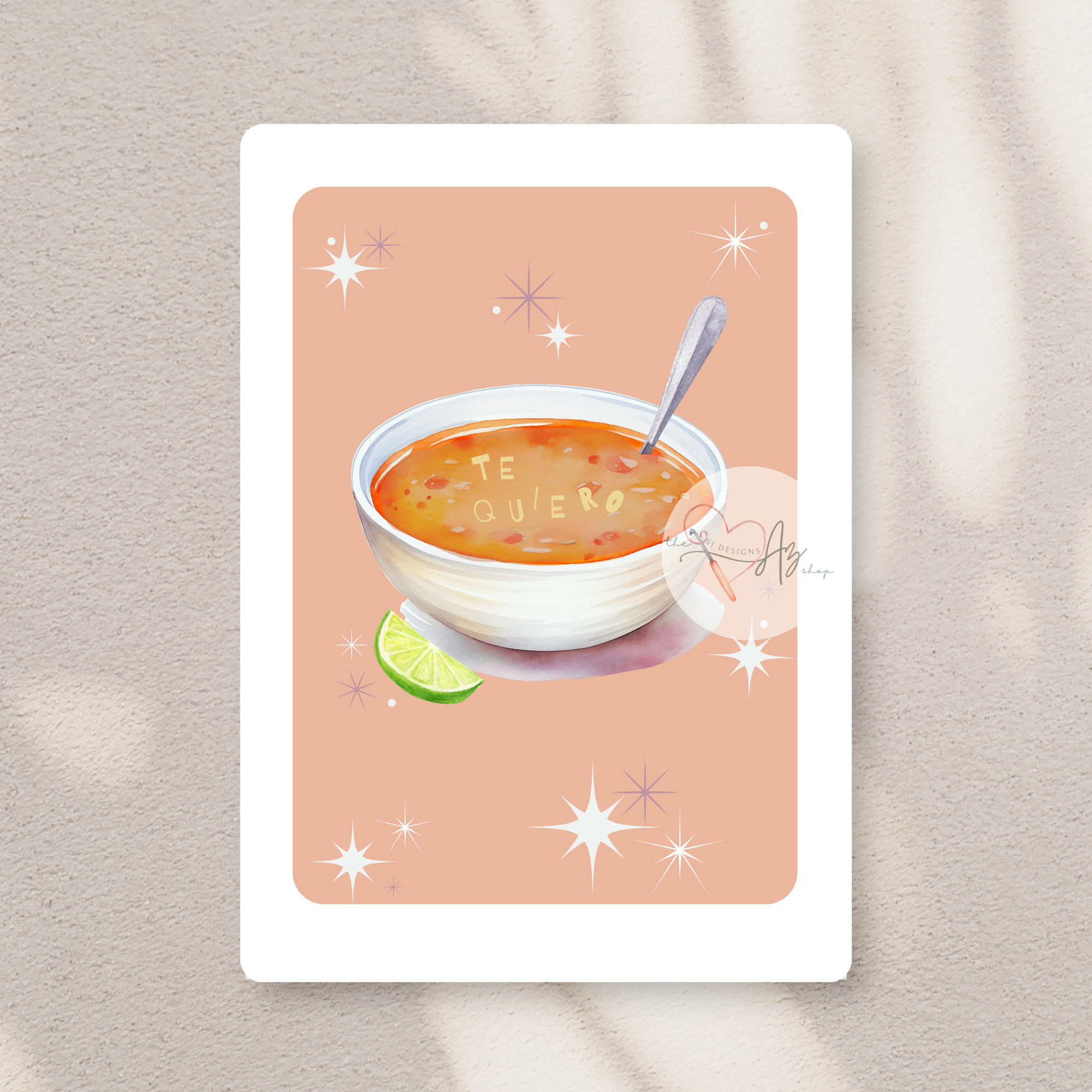 Alphabet Soup Te Quiero Card
