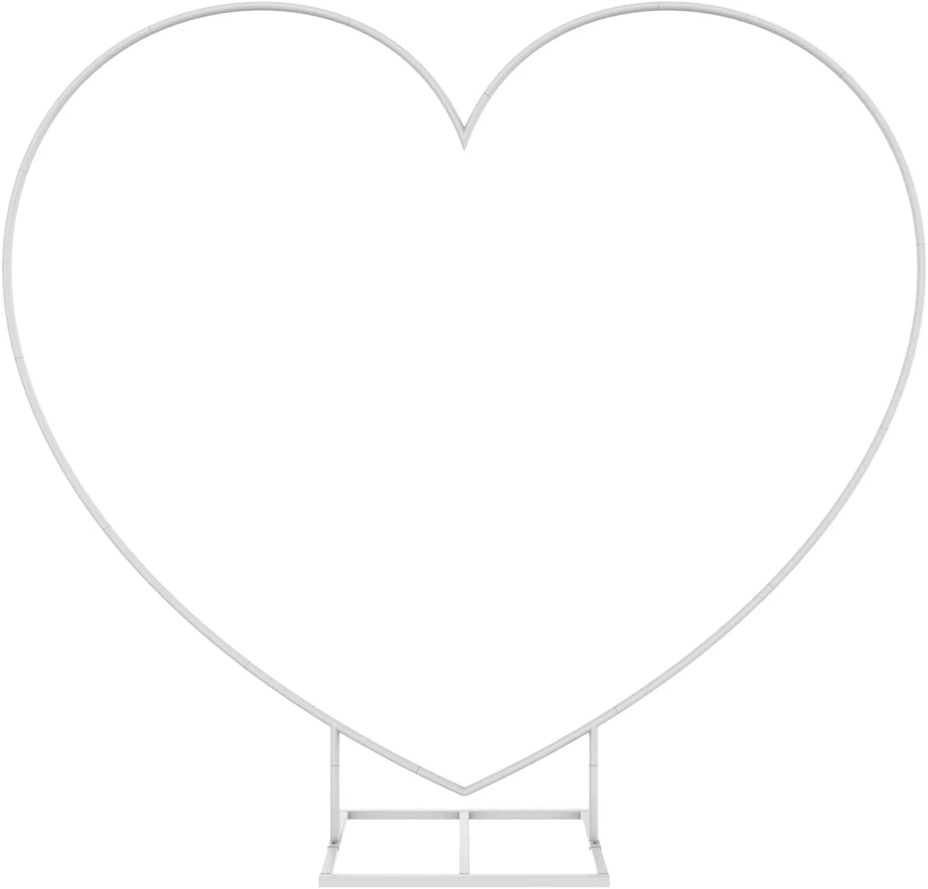 White heart metal arch for balloons, garlands, etc.