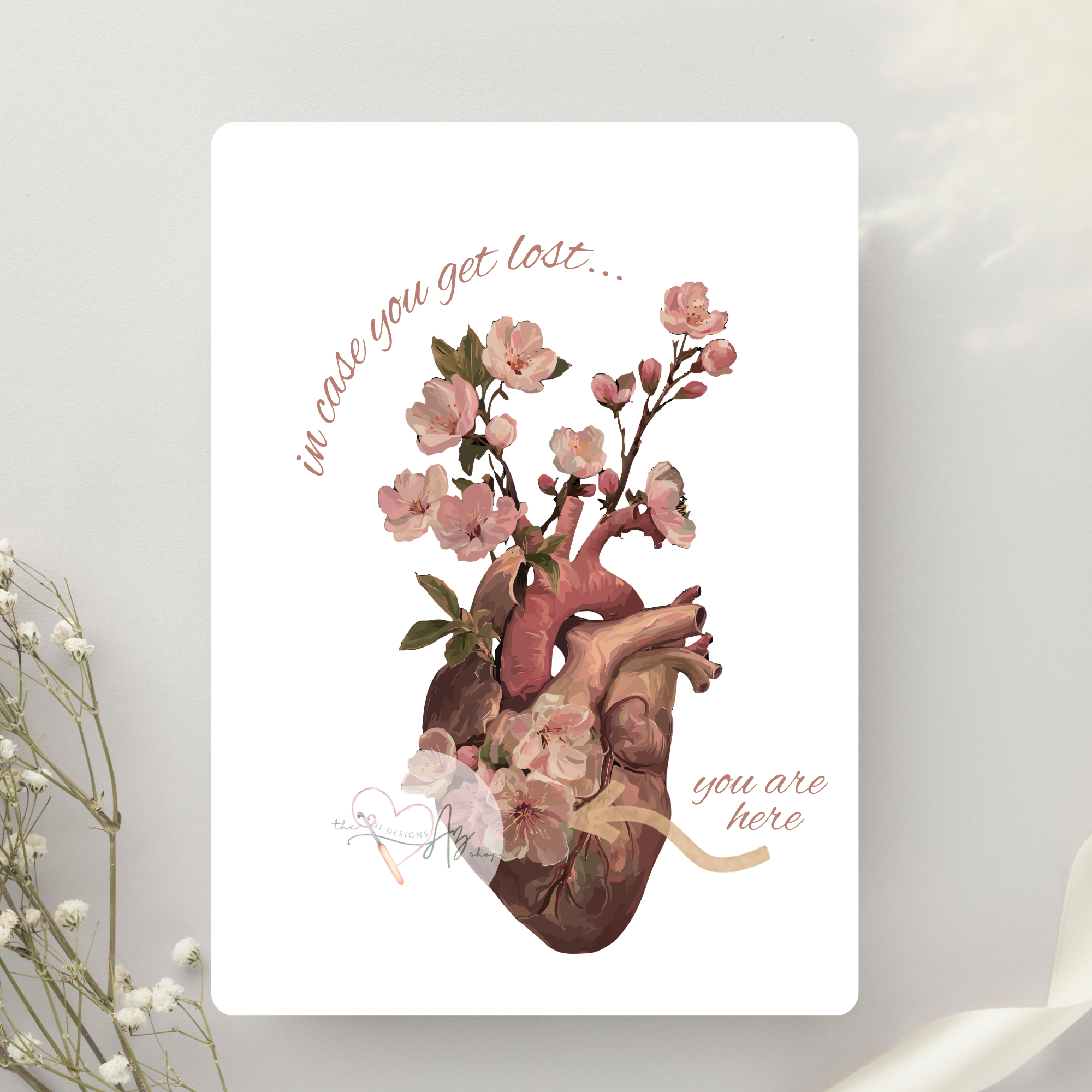 You Are Here Heart Card