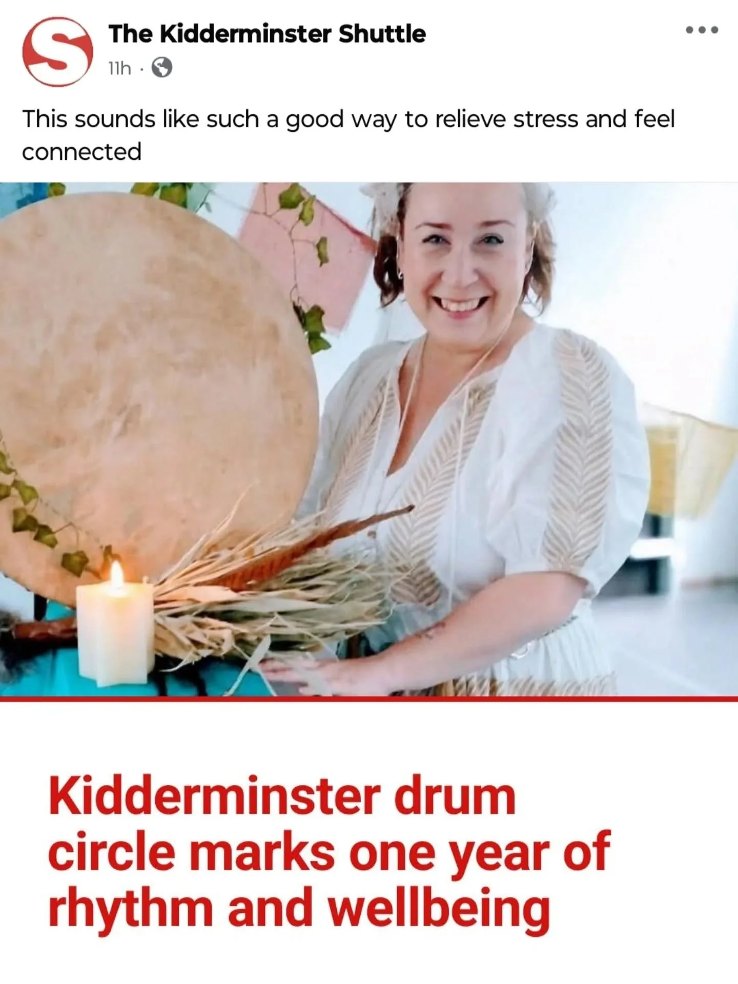 My little drum circles have made the paper. Come and see what they're all about tomorrow night, or you'll have to wait until Jan 2026!