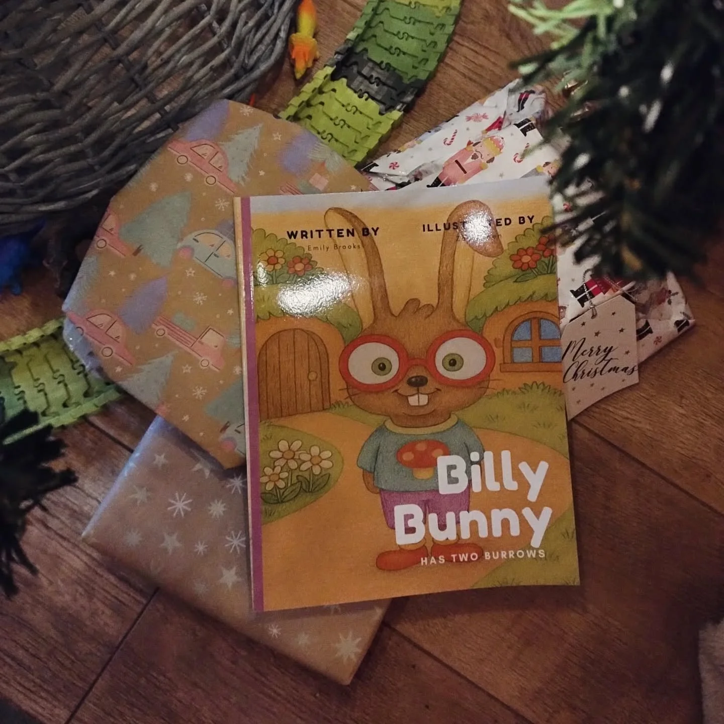 Doesn't Billy Bunny look wonderful under the tree?! You can still grab a last minute gift by ordering direct from Amazon Prime today!

Just search 'Billy Bunny has 2 Burrows' &hearts;️&hearts;️

A sweet little read for bedtime and beyond xxx
