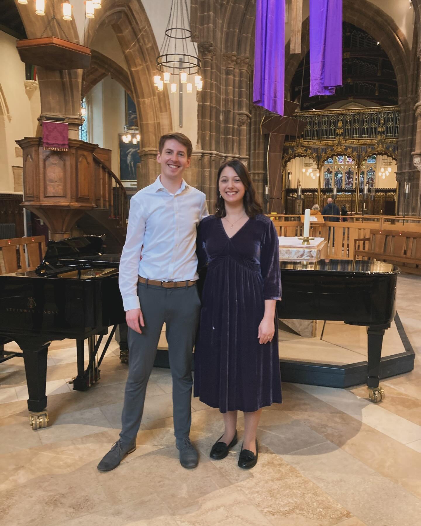 Really enjoyed putting on this song recital in the newly refurbished @leicester_cathedral #Lovely warm audience and a delight to try out the brand new Steinway D! Thanks to my lovely partner both on stage and life @avalonsummerfield #songrecital #len
