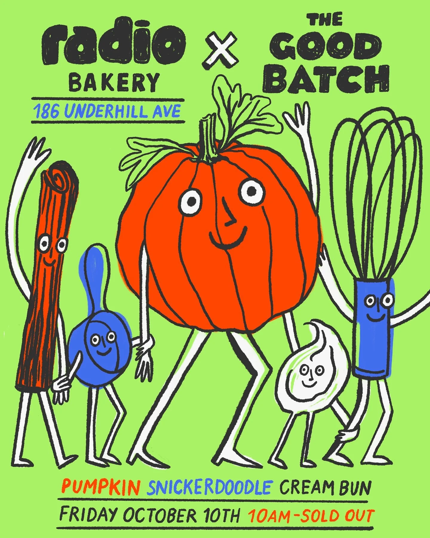 RADIO x THE GOOD BATCH

@chefannagordon of @thegoodbatch is bringing the flavors of their Chai Pumpkin Snickerdoodle Cookie to Radio Bakery this Friday! 

We&rsquo;ll be filling our croissant buns with a Chai Pumpkin Snickerdoodle custard, rolling th
