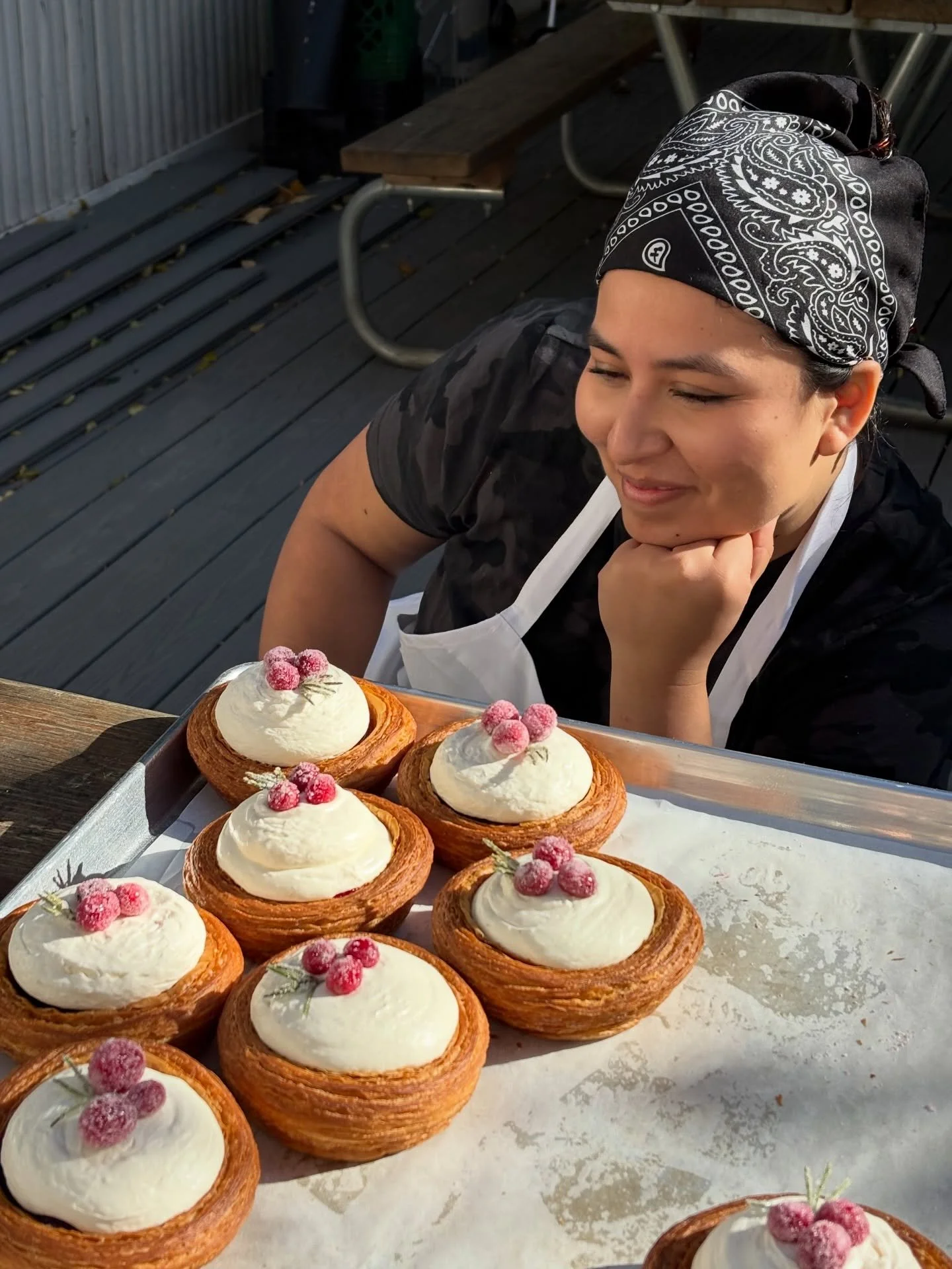 Holiday hits keep coming! 

CRANBERRY CHEESECAKE CROISSANT

&bull;Goat cheese cheesecake 
&bull;Cranberry jelly 
&bull;Whipped chantilly 
&bull;The cutest candied cranberries + rosemary sprig!

On the counter Friday - Sunday, PROSPECT HEIGHTS @ 10am 
