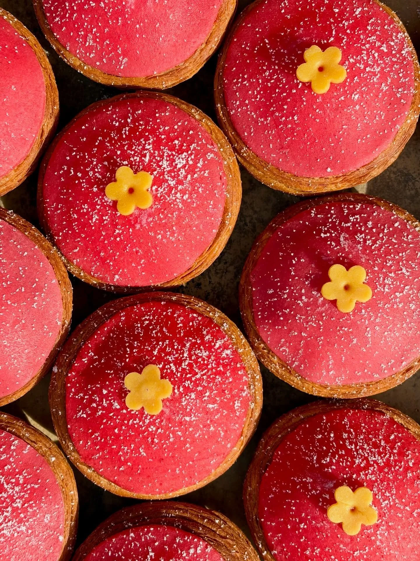 The Princess 👑 and The Pea 🫛 

Last weekend for our Princess Cake Croissant at Greenpoint!
&bull;Olive oil chiffon
&bull;Tart raspberry jam
&bull;Whipped vanilla custard
&bull;Marzipan

Sweet Pea, Mint &amp; Feta Sandwich is back at both locations!