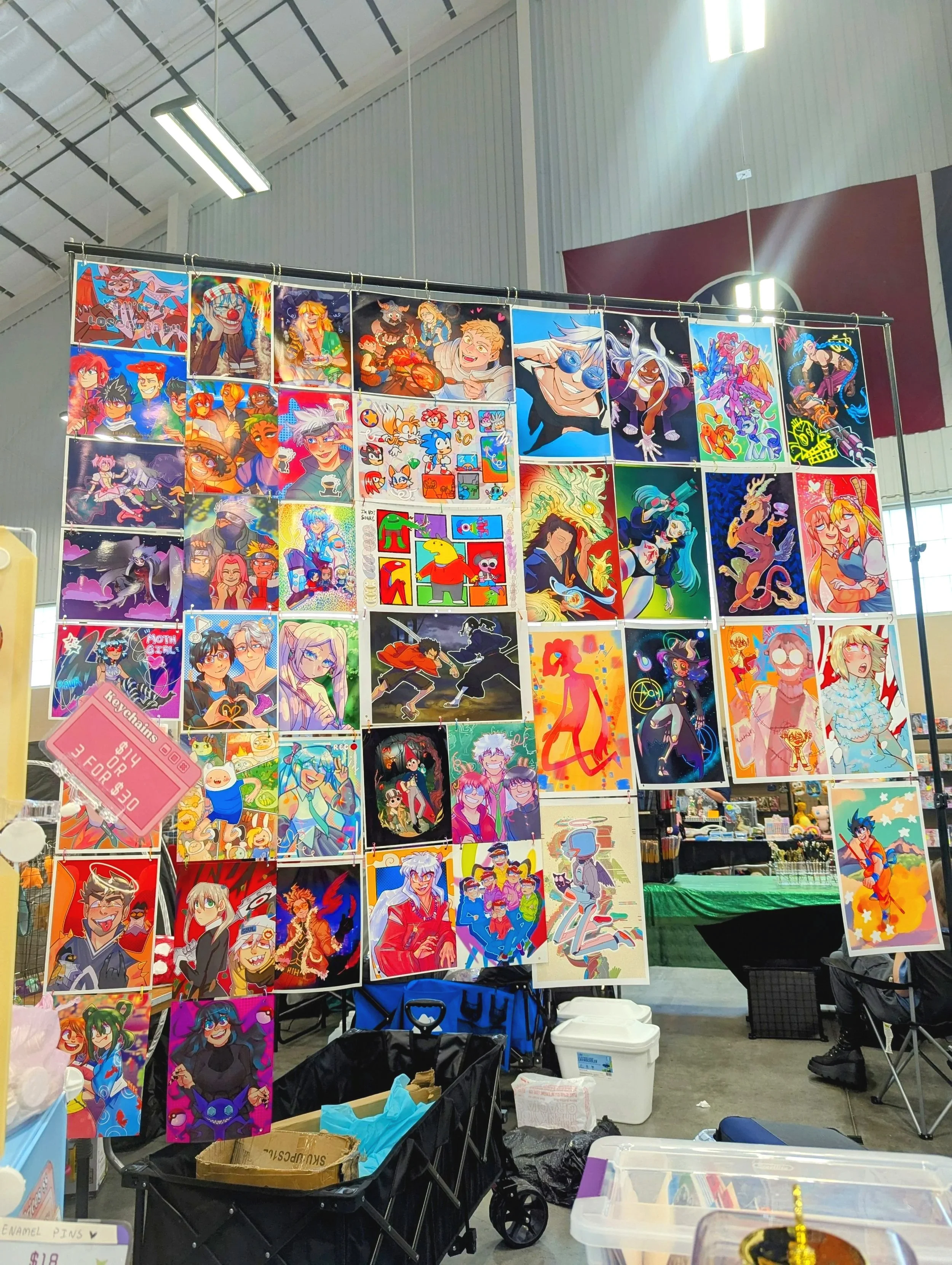 Backdrop Featuring Larger Prints