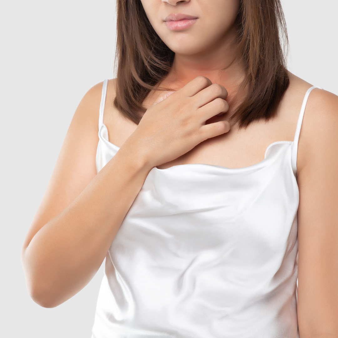 woman having a histamine intolerance response
