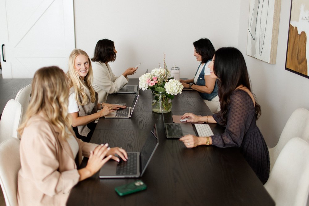 Women coworking at the big table