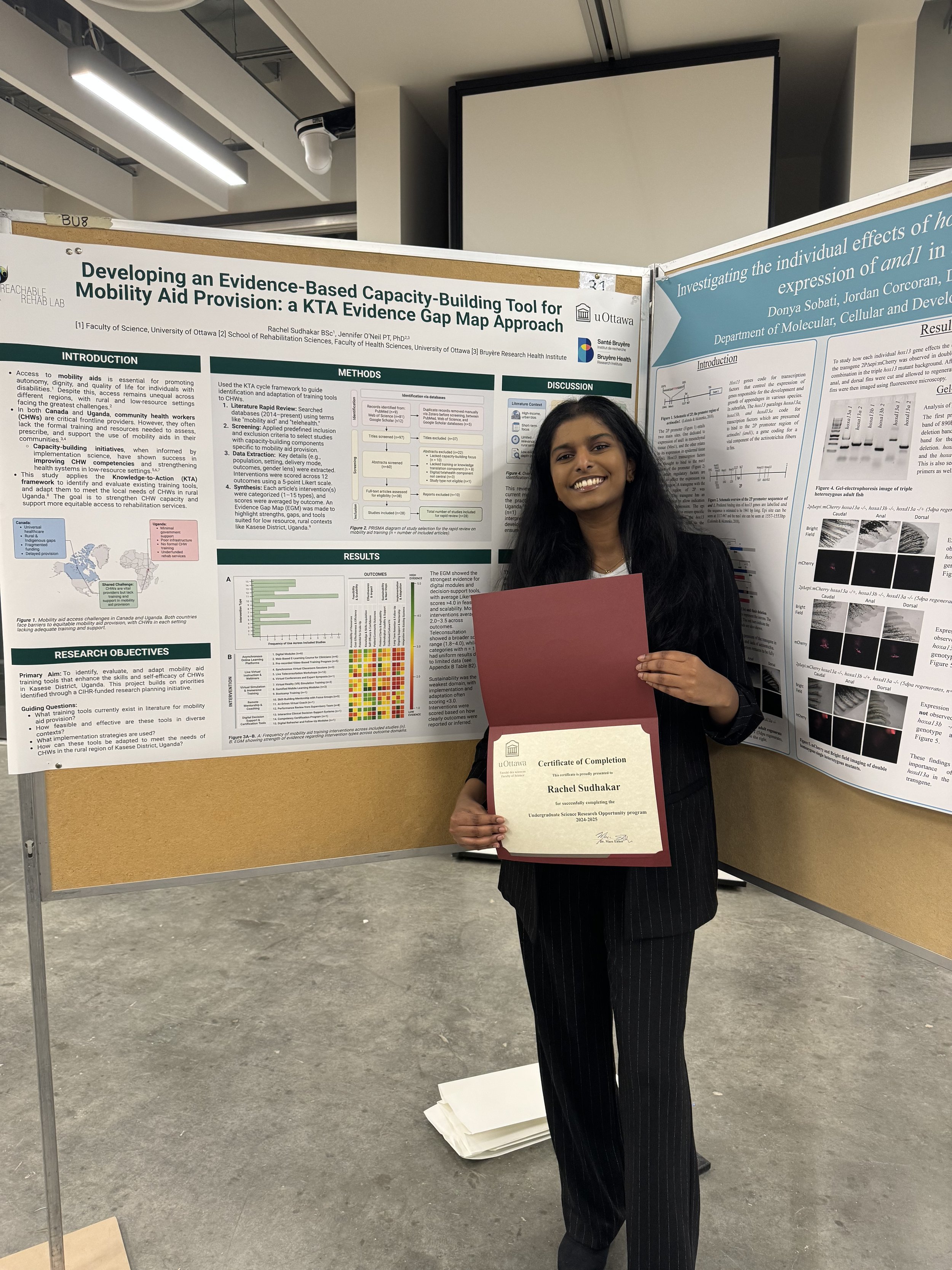 Rachel presenting findings from her Evidence Gap Map at the uOttawa URSO night 2025