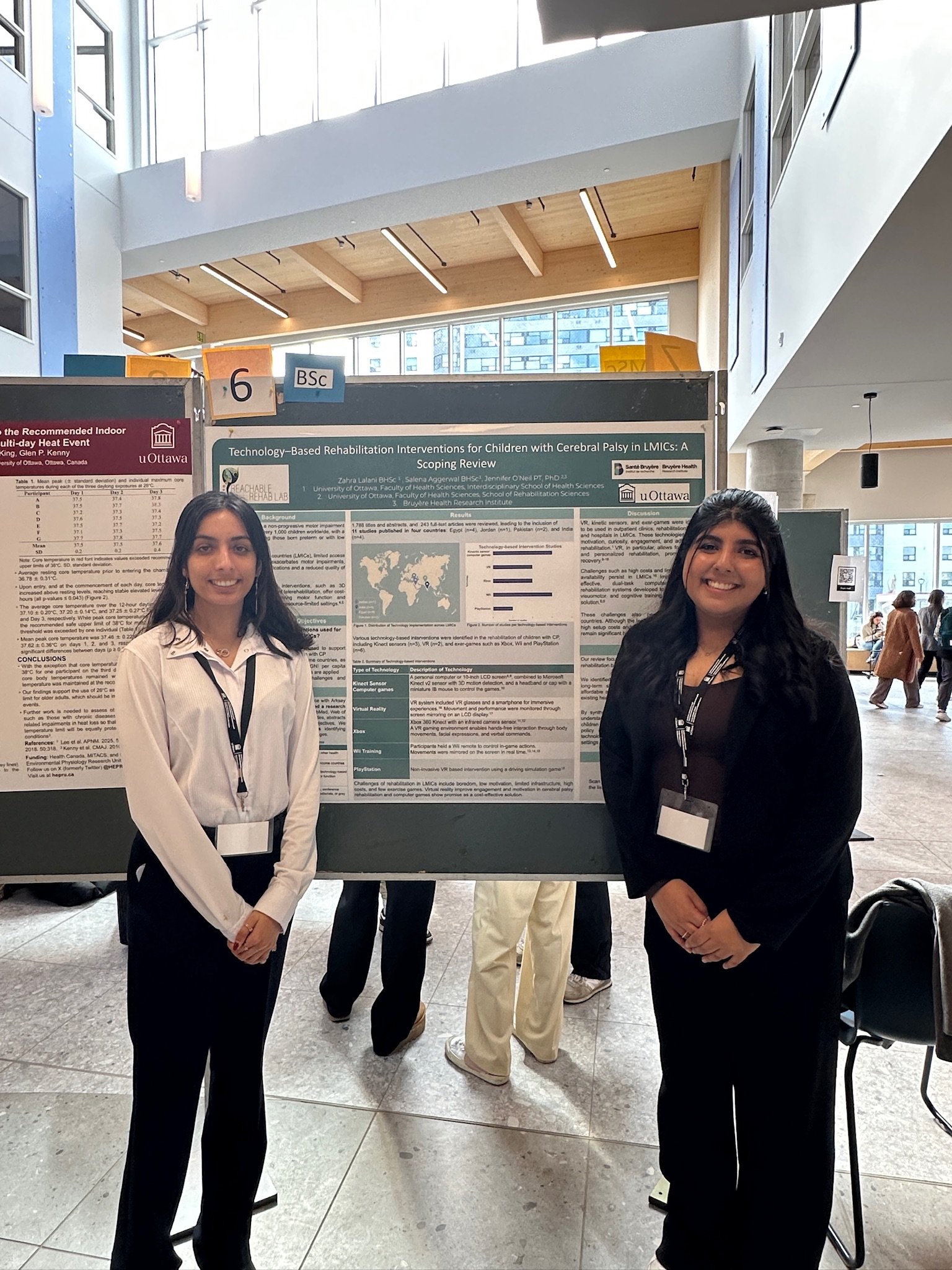 Zahra with Salena presenting findings from her scoping review at the uOttawa Research Day 2025
