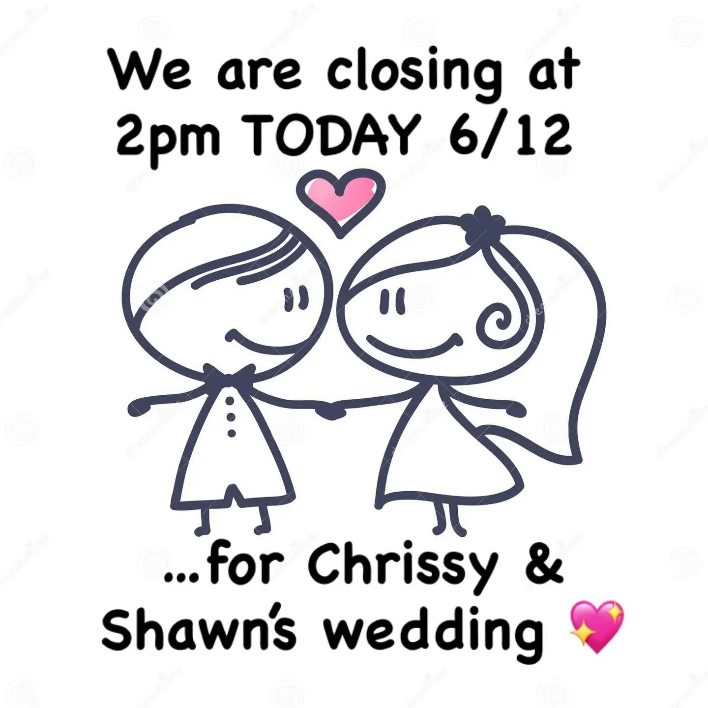TODAY is a Big day for Our Coffee Shop&hellip; 2 of our baristas are saying &lsquo;I DO&rsquo; 💖 we will close at 2pm today and will resume regular hours tomorrow ☀️ #baristalove☕️❤️ #localcoffee