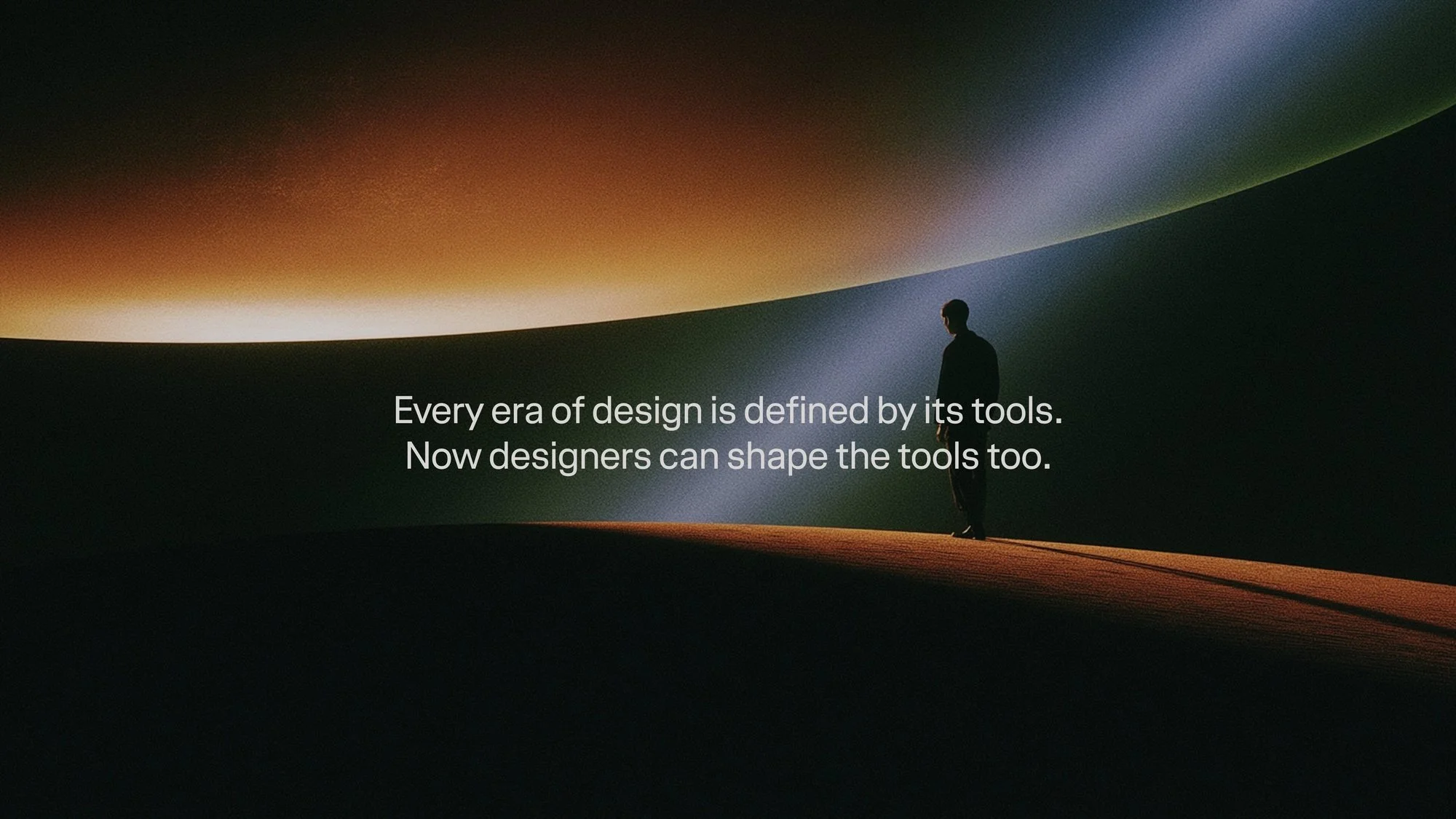 Perplexity POV Budapest slide reading 'Every era of design is defined by its tools. Now designers can shape the tools too.'" Caption "Perplexity's opening slide at POV Budapest 2026. Image: Perplexity, via The Brand Identity.