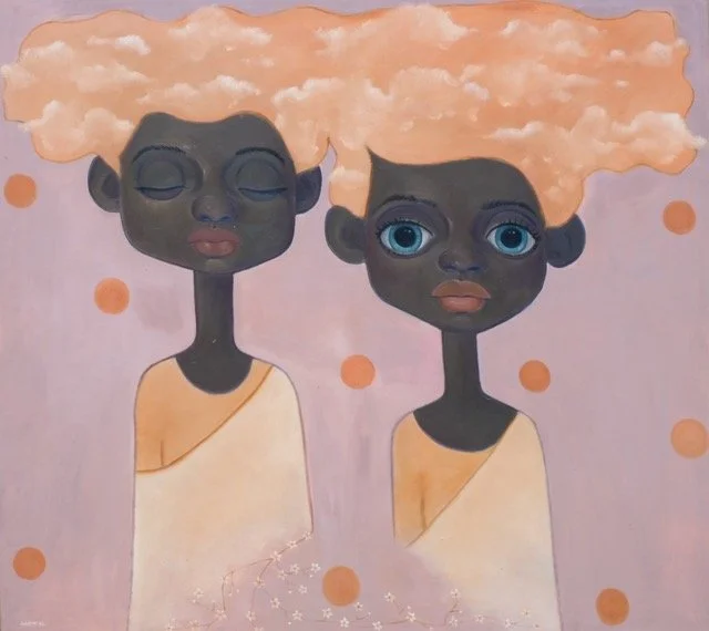 Many suns, oil on canvas, 54x60 inches, 2022