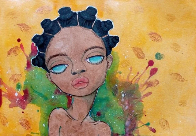 Aurelia, mixed media on paper, 11.7x16.5 inches, 2020