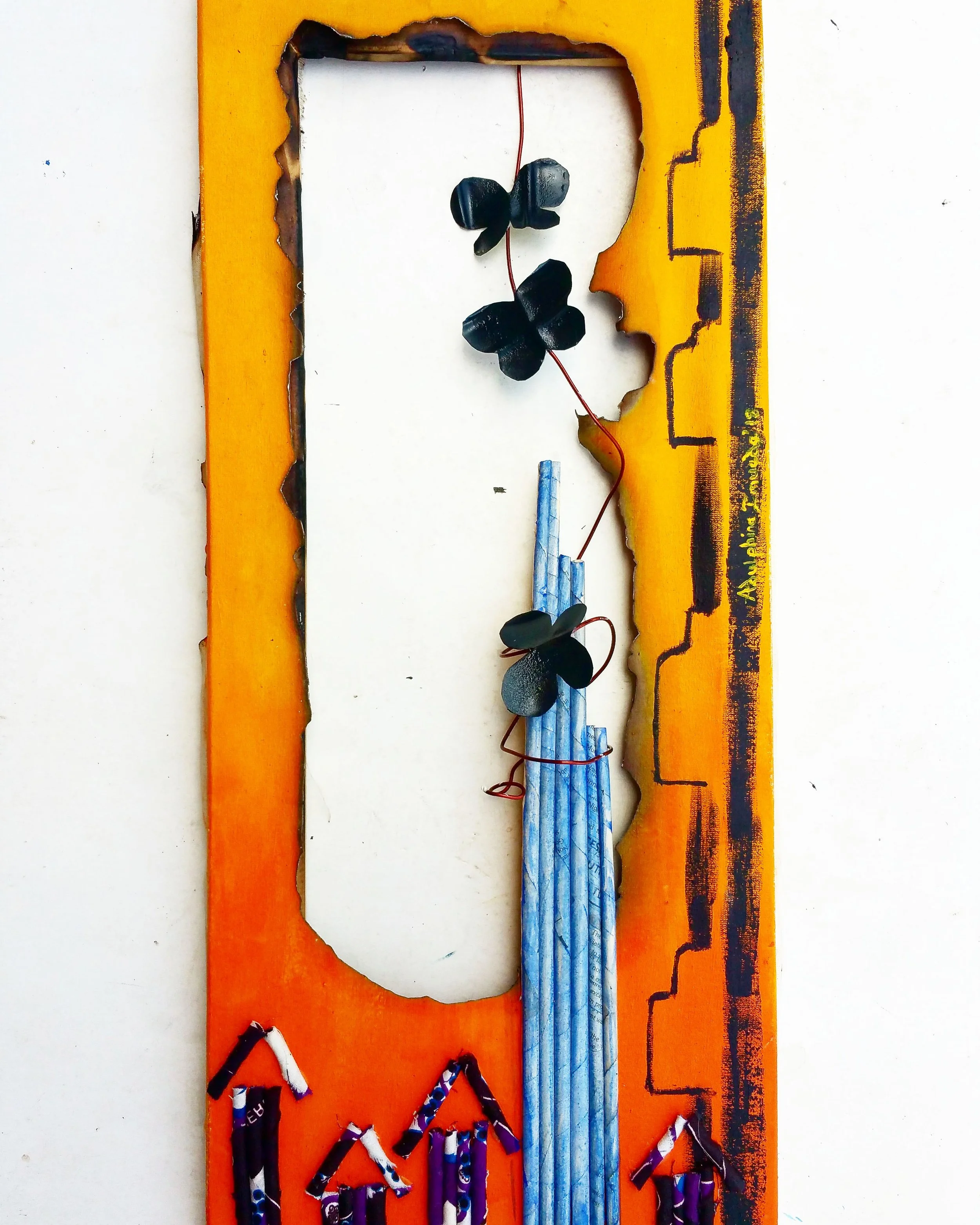 Night city, mixed-media on canvas, 2017