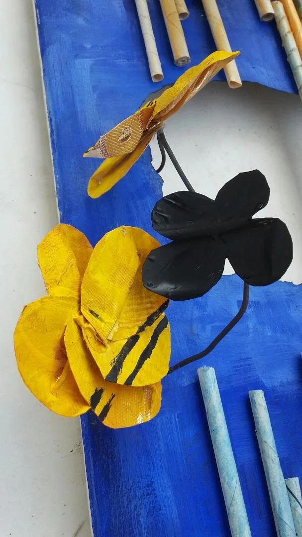 Night city, mixed-media on canvas, 2017 (cropped)