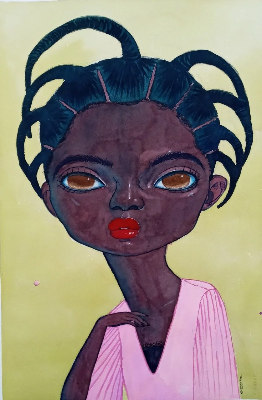 Omosi, watercolour on paper, 15x22 inches, 2020