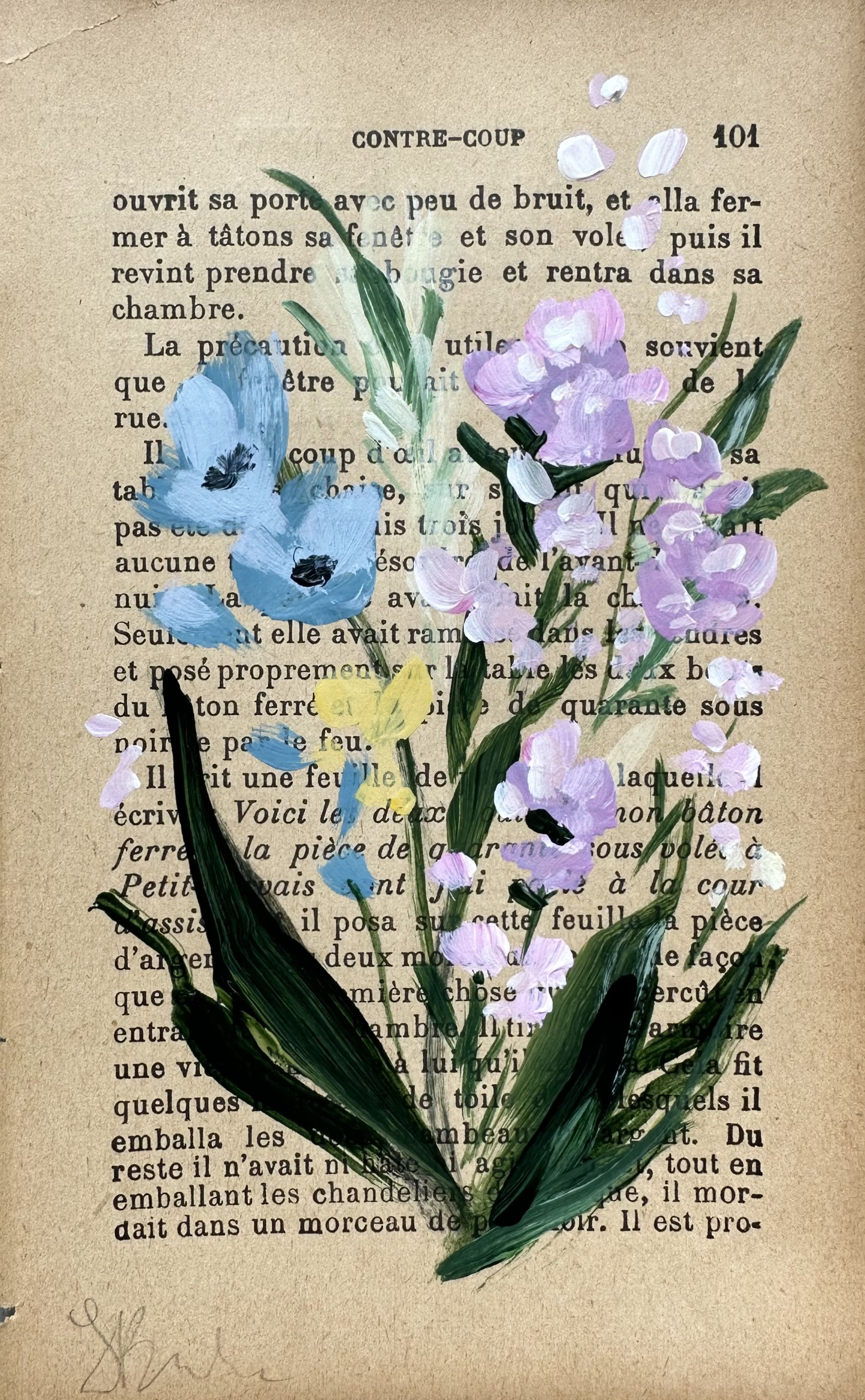 tiny tulips 6x4 mm vintage paper framed 250.jpeg