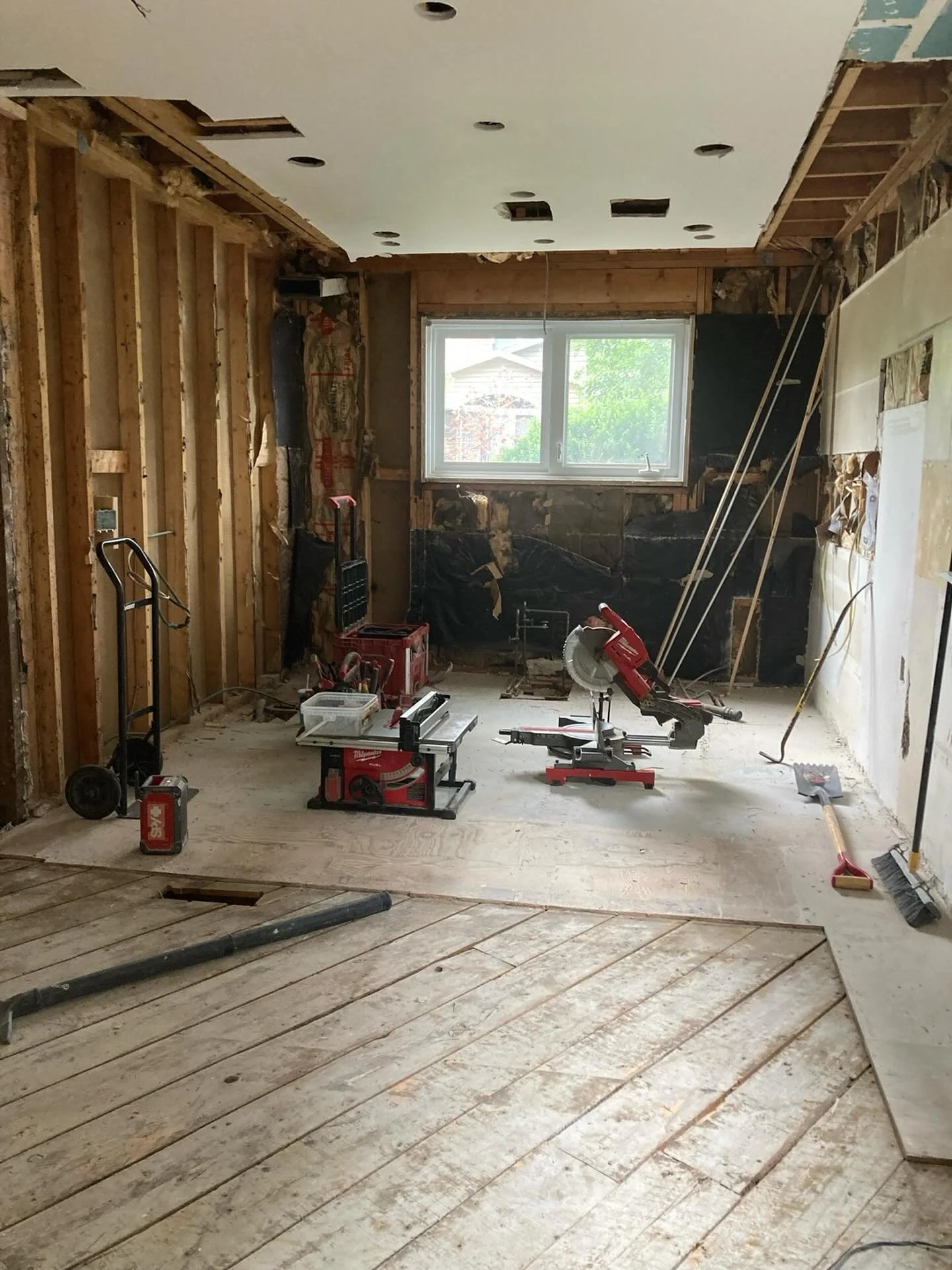Watching this room transform, getting excited about the results! Already the opening and large window are making this room feel so much better!