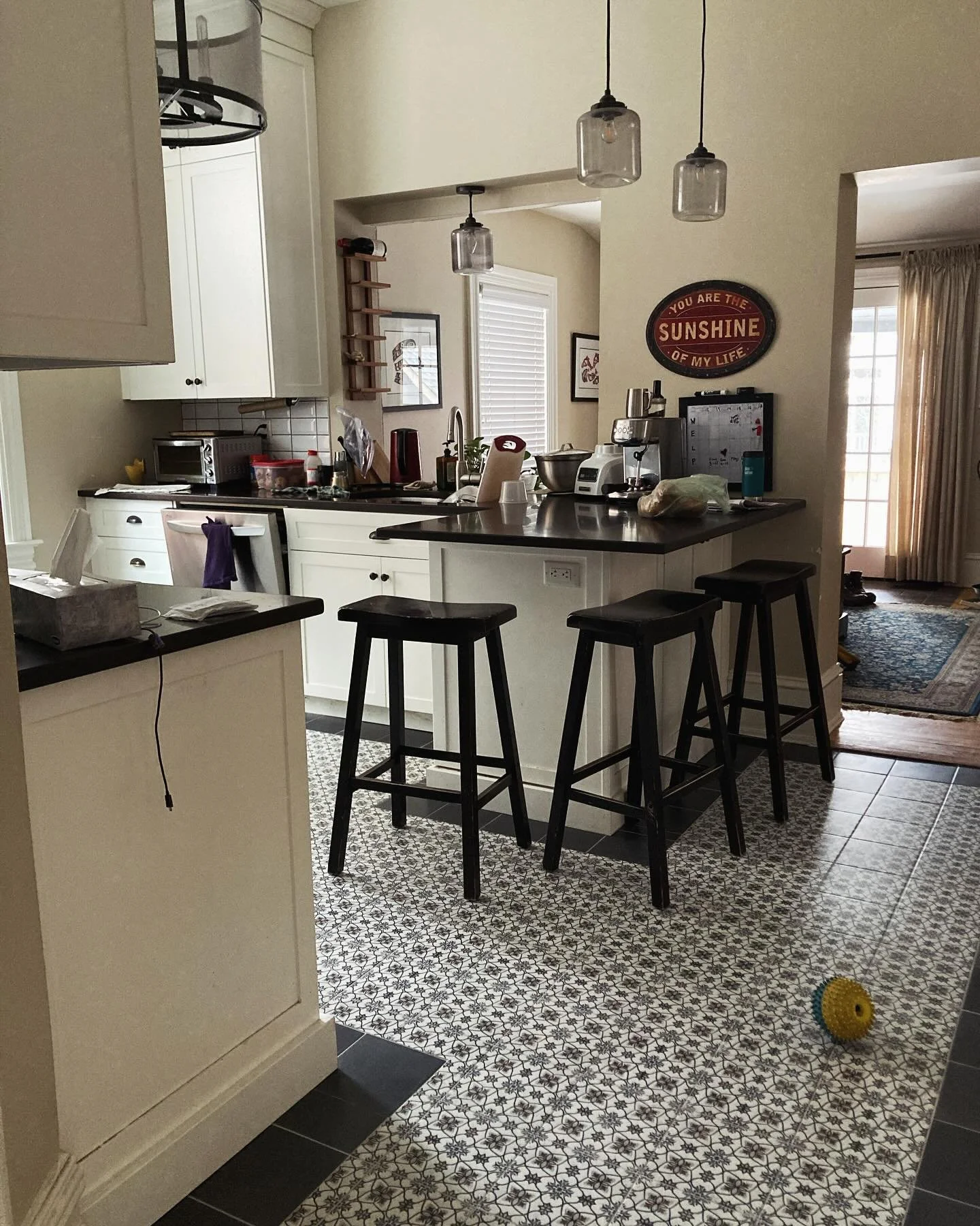 Instead of redoing all the floors in this beautiful Glebe home we opted to replace the badly worn wood floors in the kitchen with updated modern vintage tile. The tile looks like it&rsquo;s always been there&hellip; #tile #kitchentile #sachi #ottawa 
