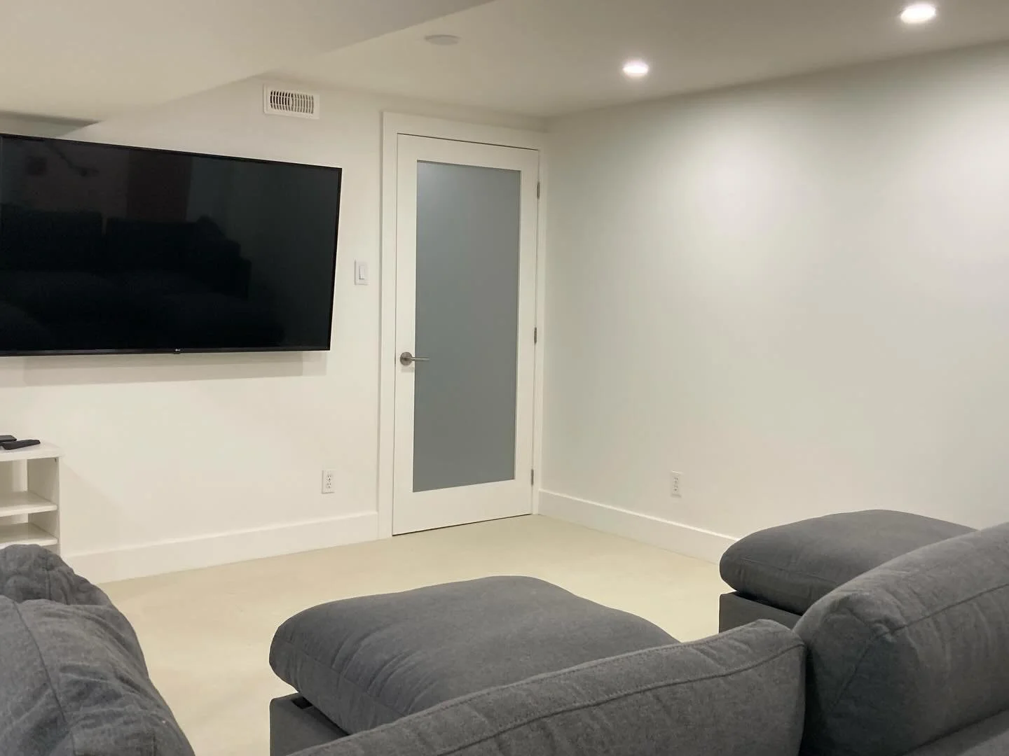 Basement family room, laundry, powder room coming along! Total transformation thanks to the great skills of Gabby Lafontaine. Fantastic project, fantastic home owners! #basement #ottawarenovations #powderroomdesign #sachi