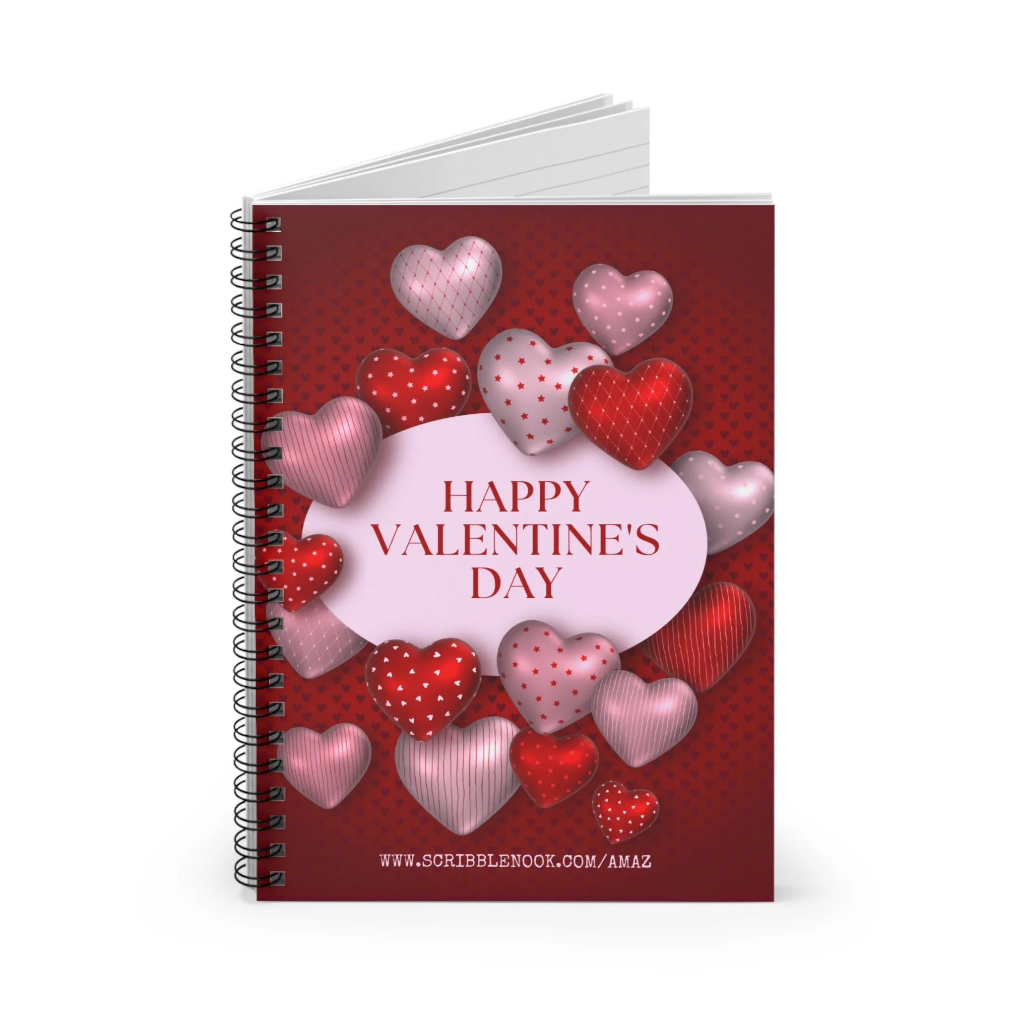 Valentine's Day Spiral Notebook - Ruled Line