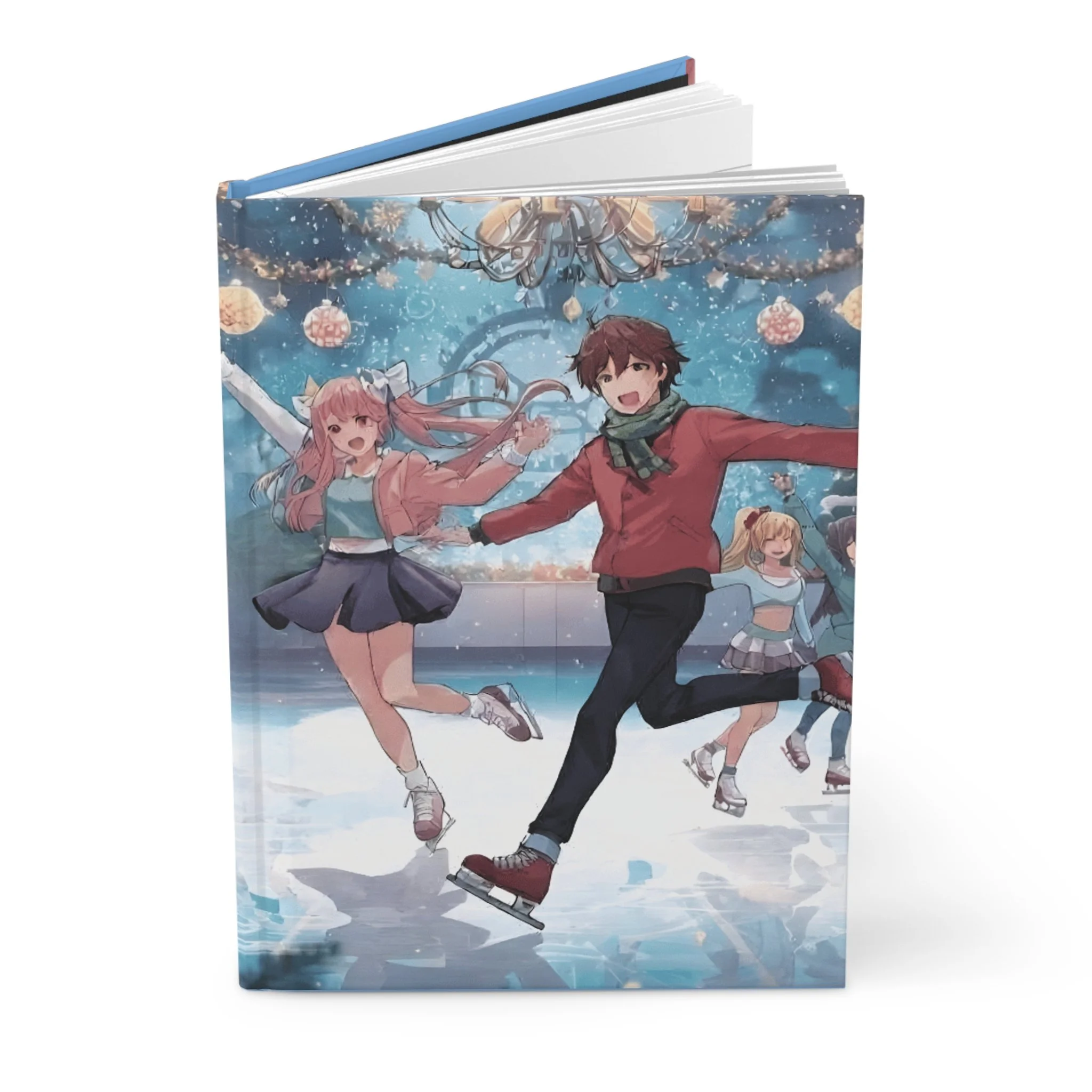 Winter Wonderland Ice Skaters - Hardcover Journal