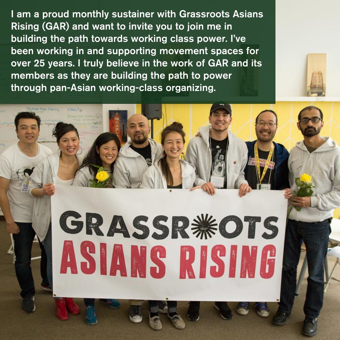 Alex Tom shared with us why he donates monthly to GAR. He has seen over his many years in organizing the leadership, resources, and guidance that GAR provides to strengthen grassroots organizing. Swipe to learn more ➡️

🌎Alex believes that with stro