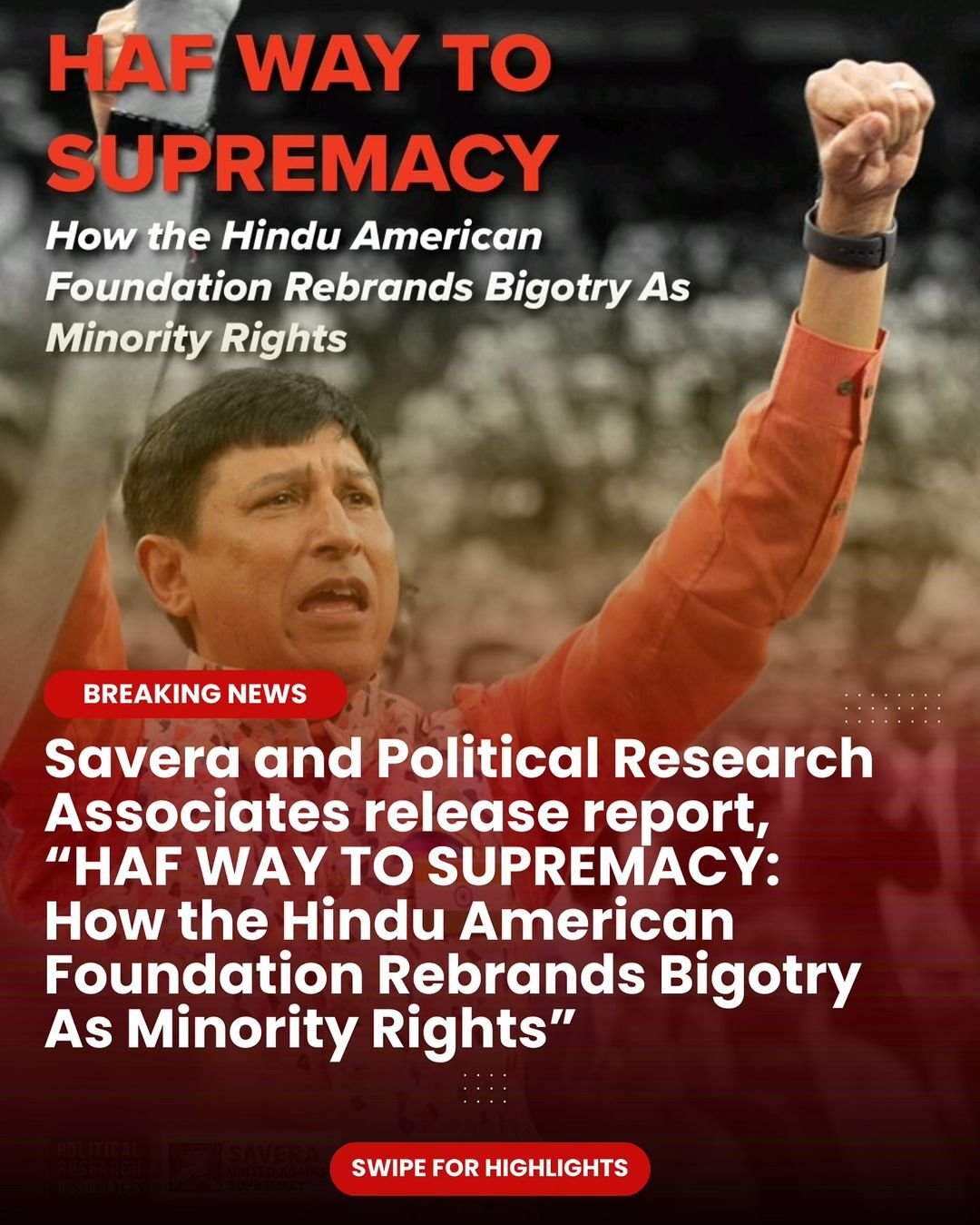 REPOST from @wearesavera: Savera and @praeyesright, an organization with a history of tracking the far-right in the U.S. for more than 40 YEARS have just released a groundbreaking NEW REPORT 📃, exposing how the Hindu American Foundation has advanced