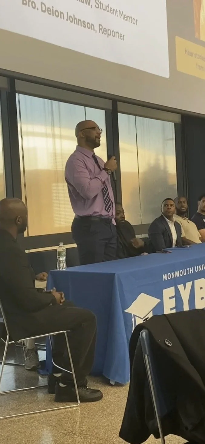 Shawn Robert Johnson speaking to students and community members about personal transformation, youth mentorship, overcoming adversity, leadership, and second chances through Saving Souls Synergy.