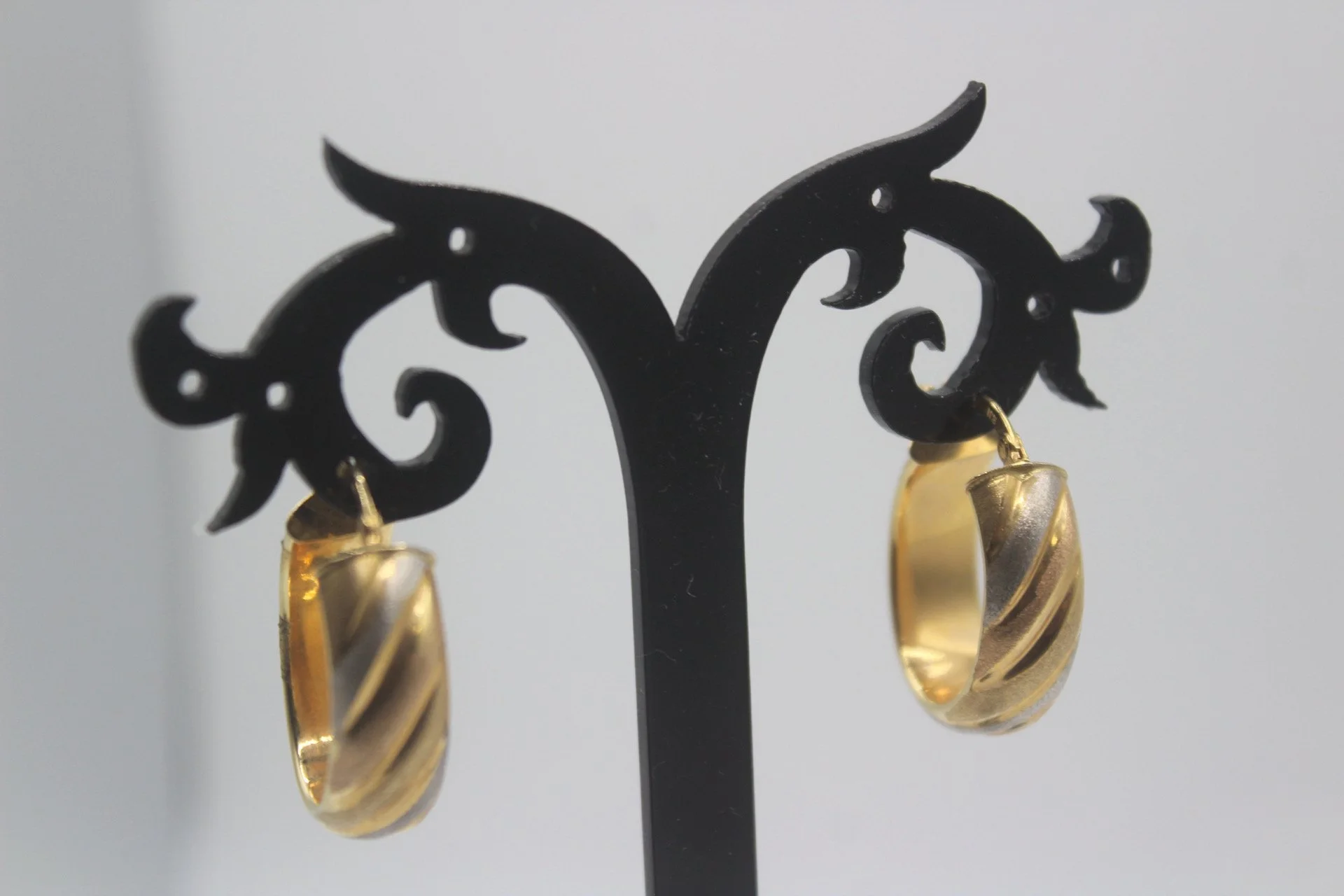 Three Tone Hoop Earrings