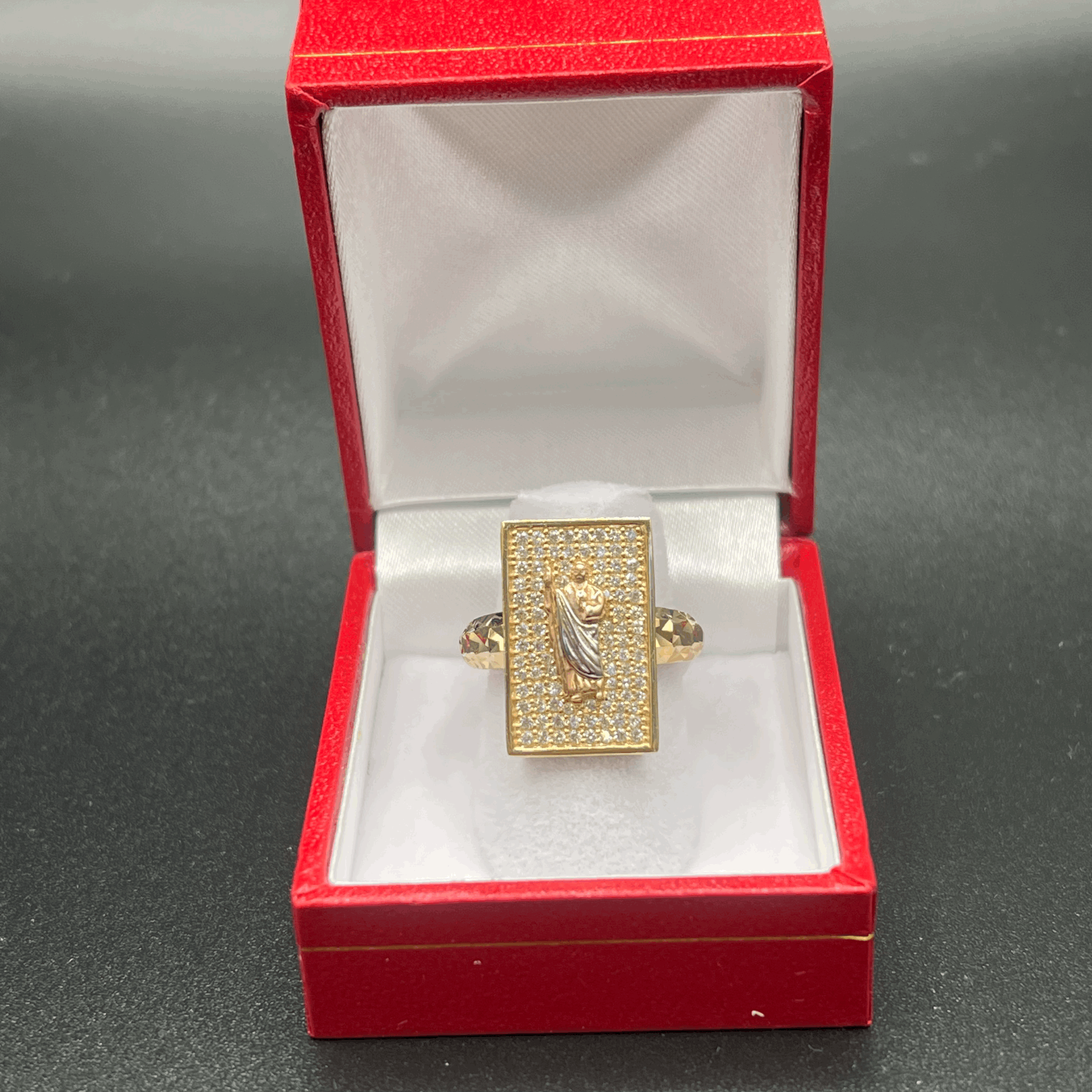 Saint Jude Three Tone 14k Gold Ring