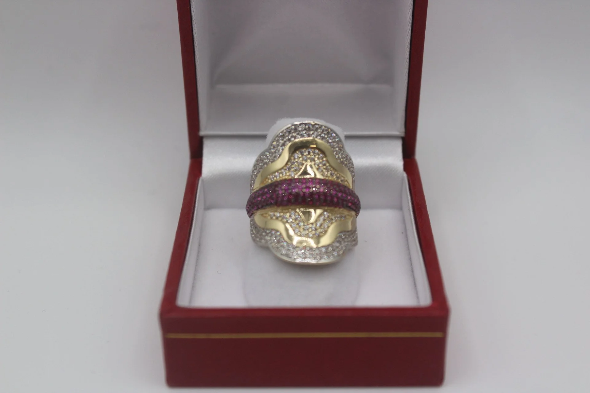 14k Solid Gold Ring with Cubic Zirconias