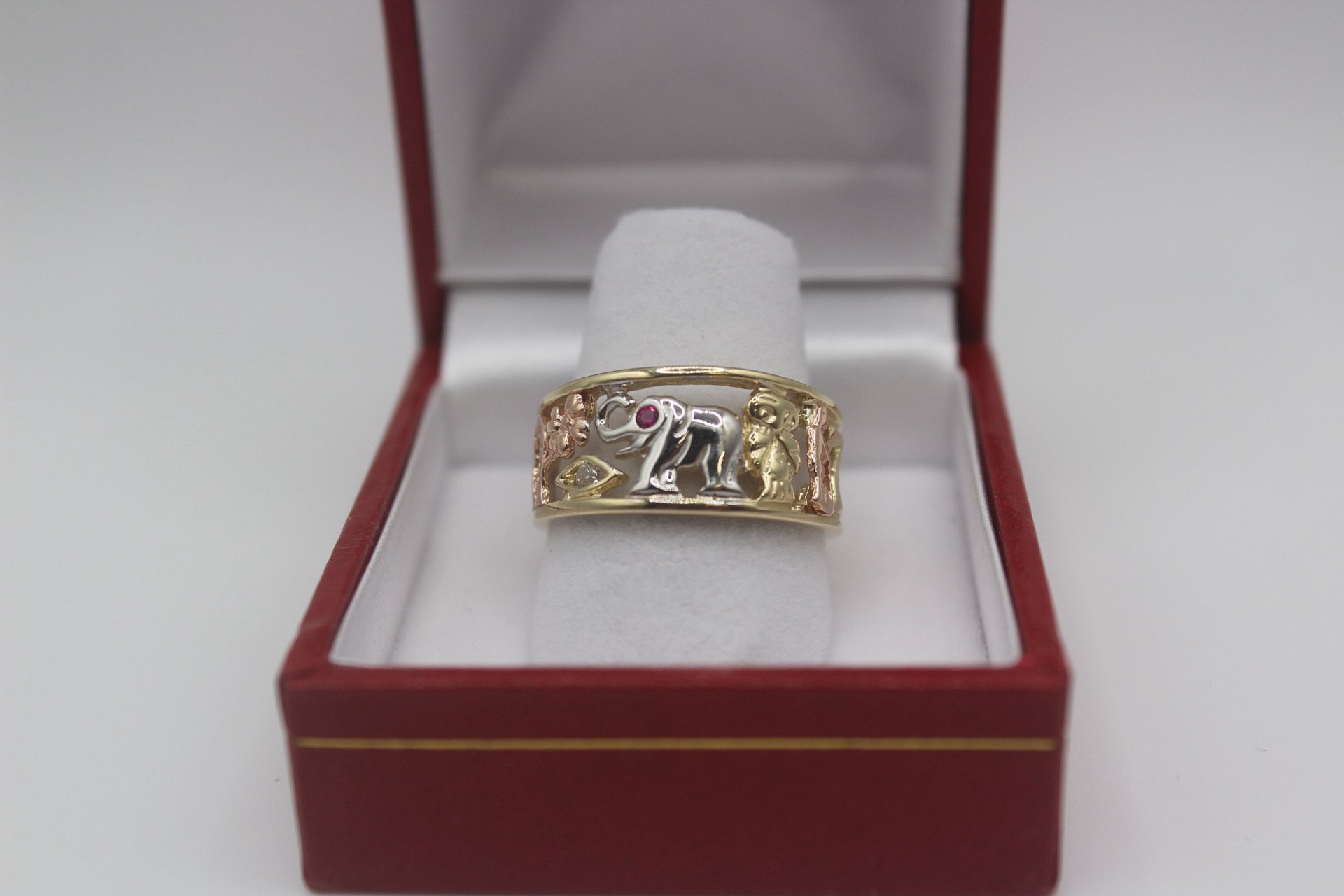 14k Solid gold three tone Ring