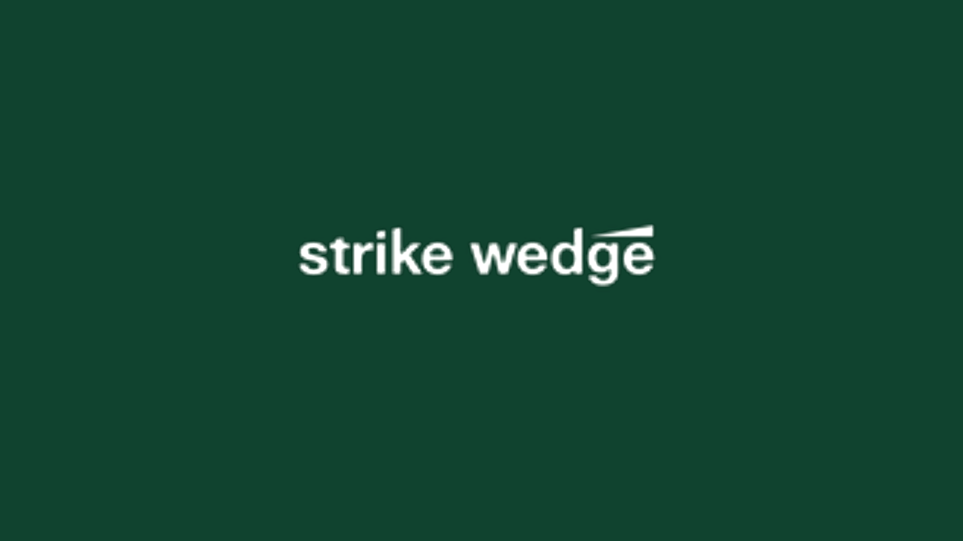 Green background with the words "strike wedge" written in white text.