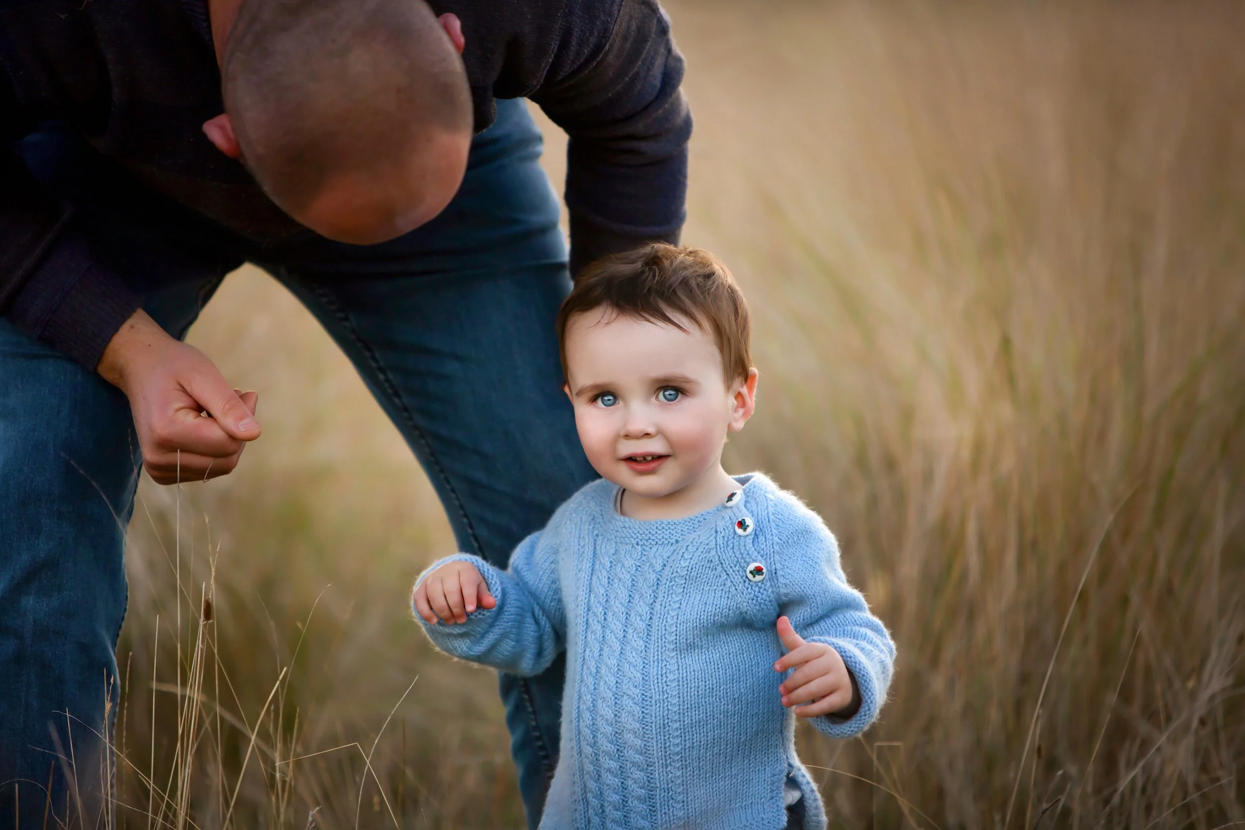 family portrait of a boy and his dad