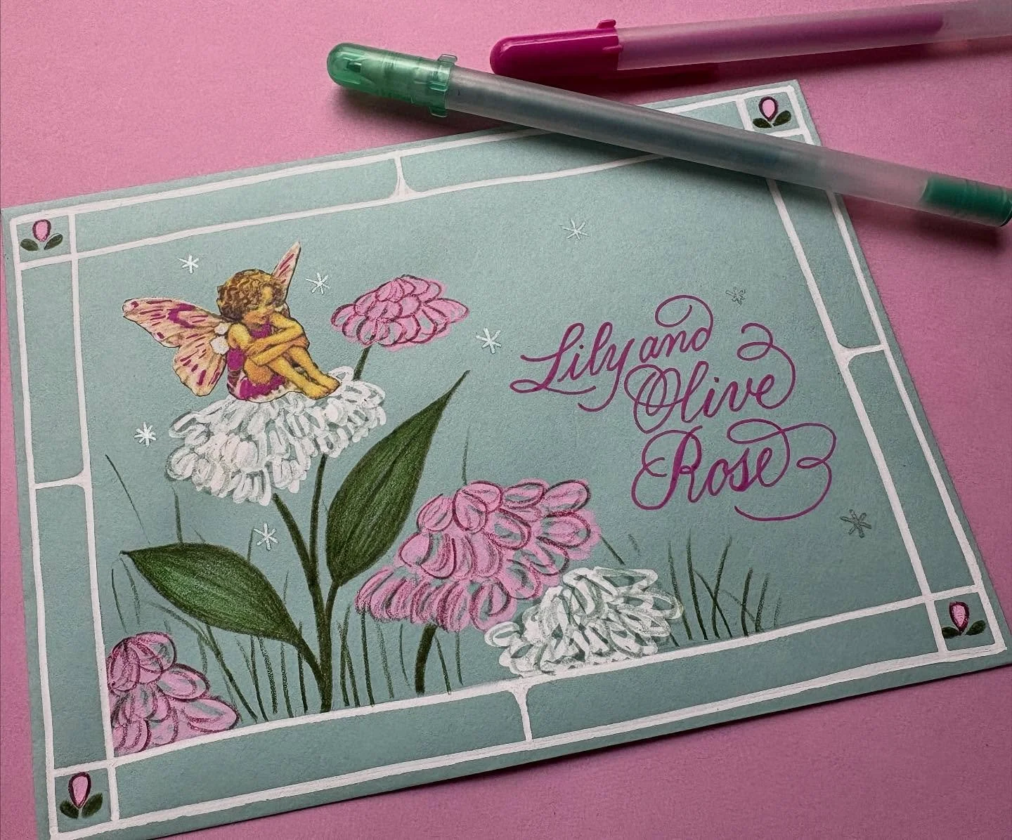 Day 30: Fairy Garden ๐ชด ๐ง 
I wasn’t sure how to tackle the fairy garden theme, so I phoned a friend. ๐ Thanks @sjarmentrout for the inspo! I actually cut and paste this cute little fairy onto a hand drawn flower. One day left!! 
#thisisafak