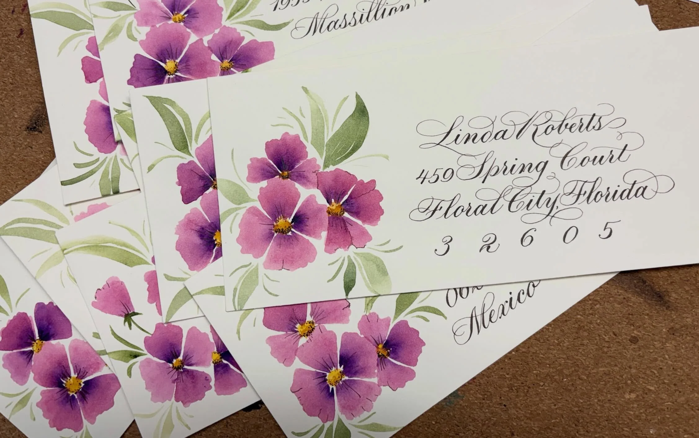 Back in April the lovely @jsweeneydesigns visited the @cincinnati_guild for a class on her gorgeous wedge brush florals. I was able to find some envelopes in my stash that seemed to work for watercolor so I used them for my IAMPETH envelope exchange.
